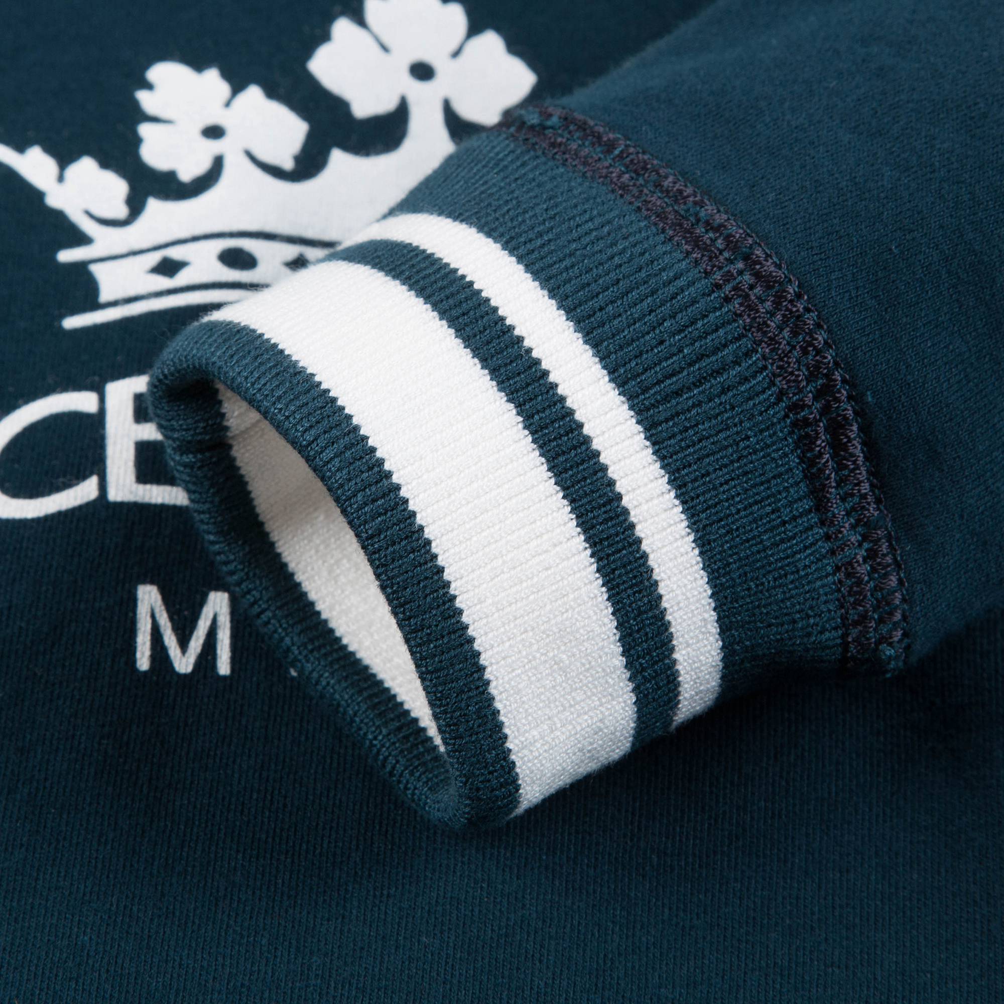 Boys Navy Blue Logo Cotton Sweatshirt