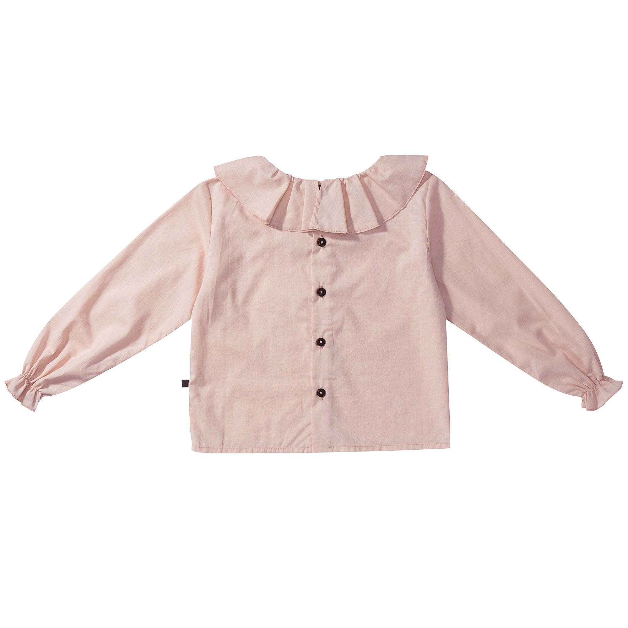 Girls Light Pink Cotton Blouse With Collar