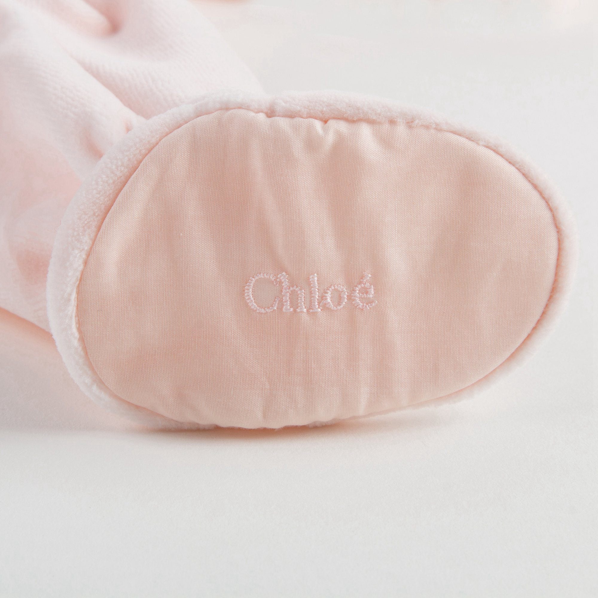 Baby Girls Pink Velour Babygrow
