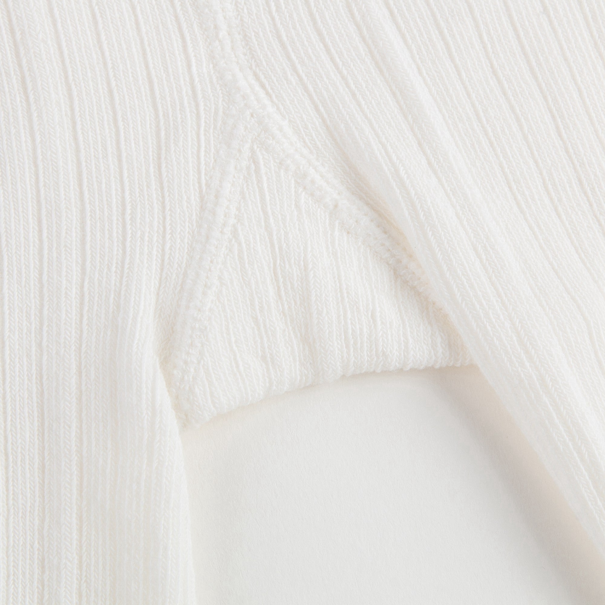 Girls Ivory Ribbed Logo Tights