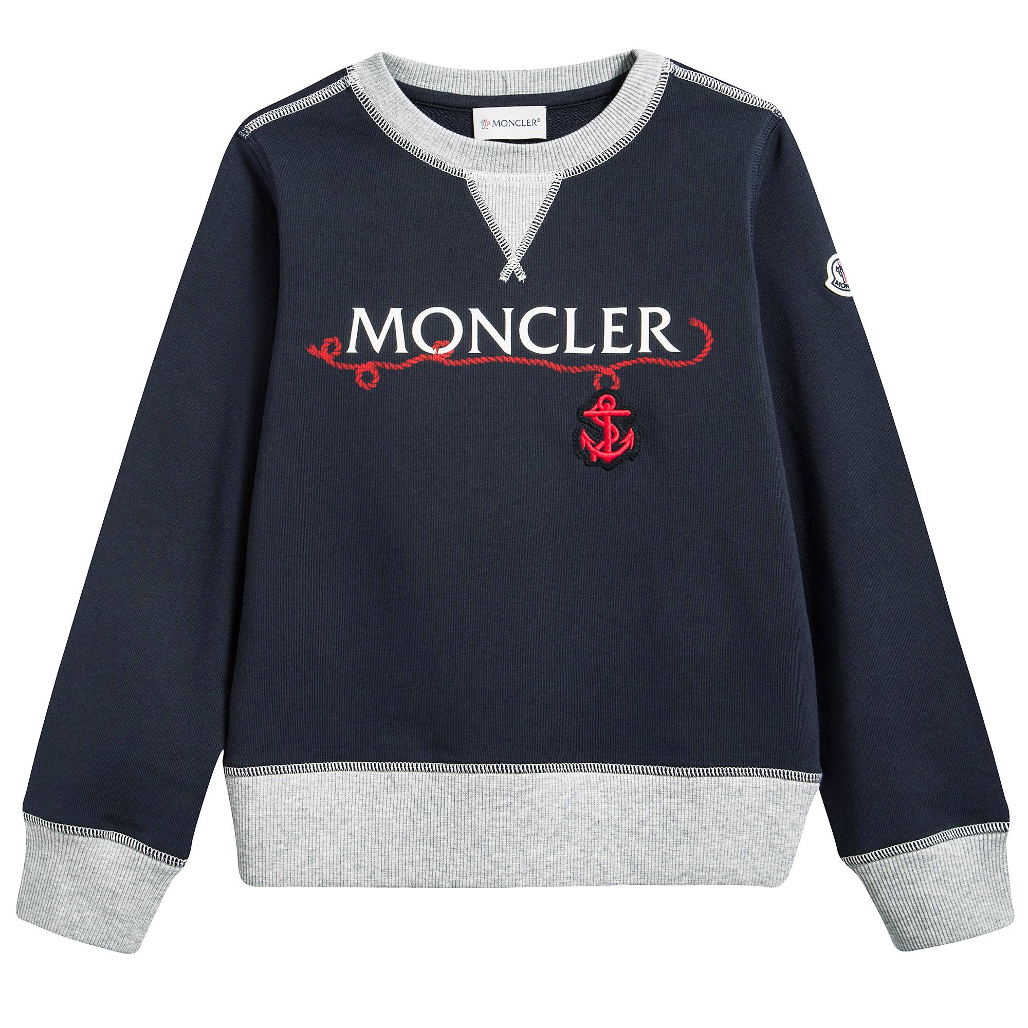 Boys Navy Blue "Maglia Girocollo" Logo Sweatshirt