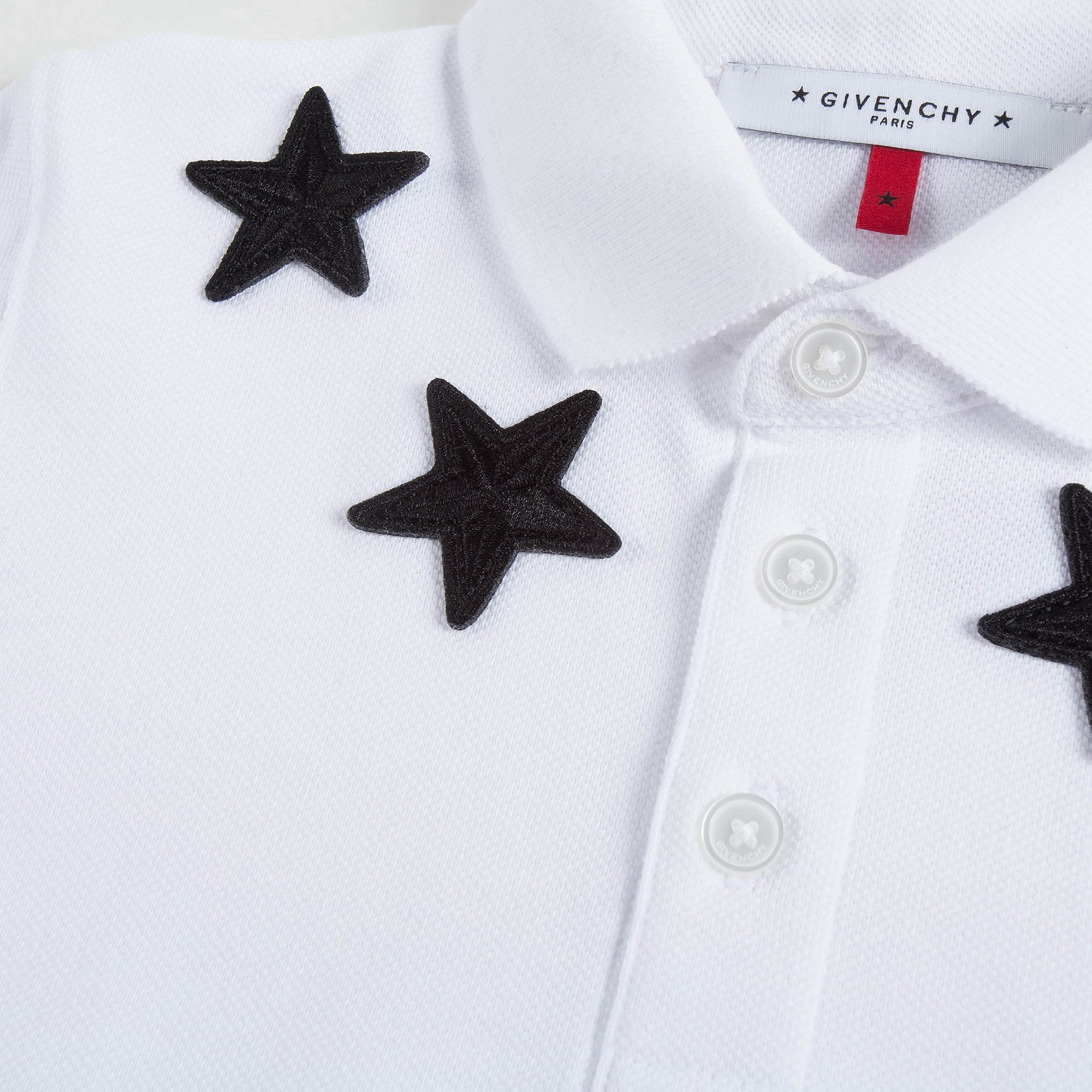 Boys White Viscose Polo Shirt