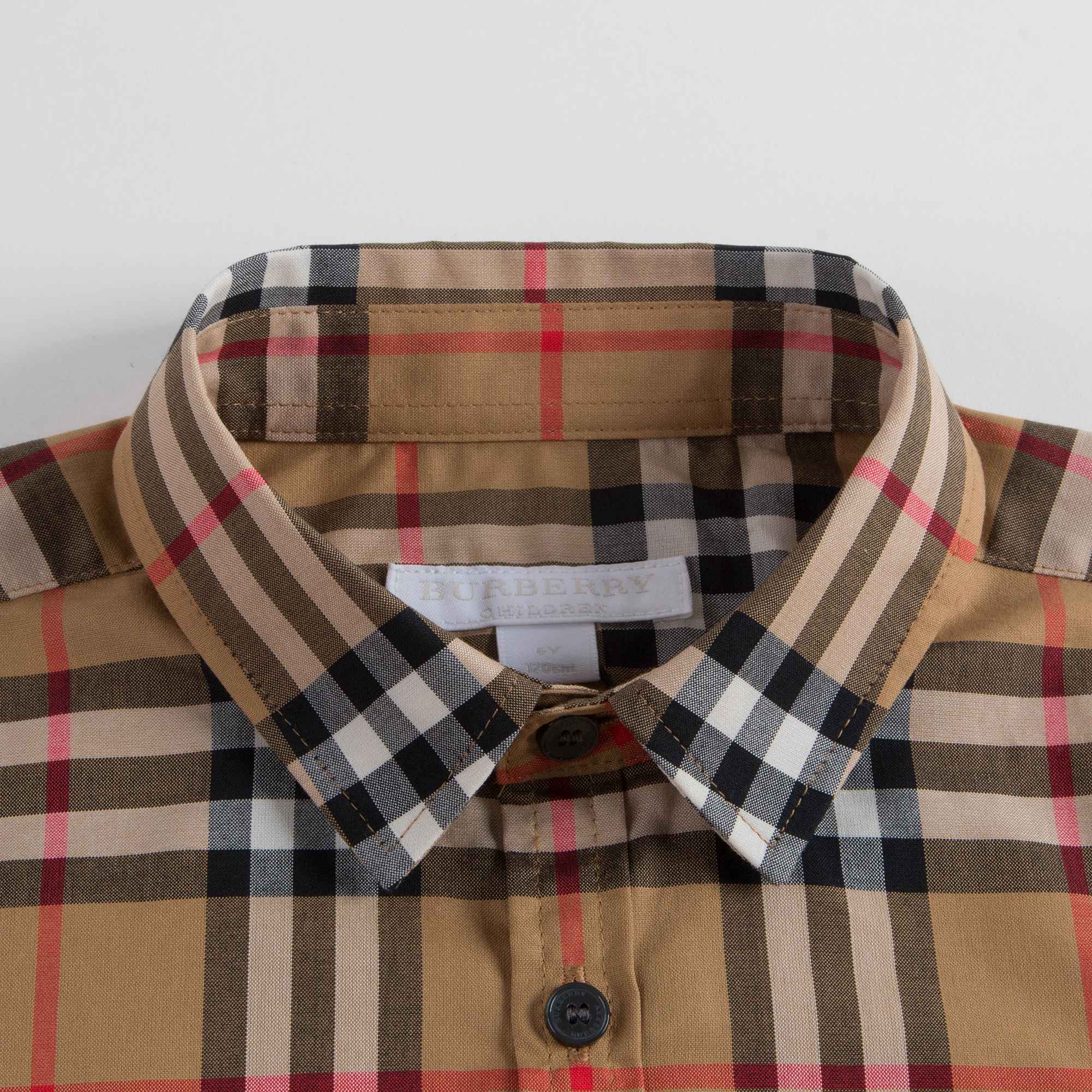 Boys Antique Yellow Check Cotton Shirt