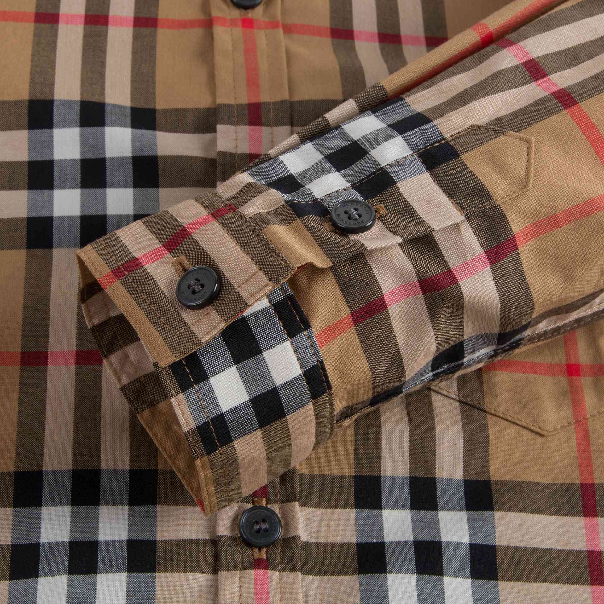 Boys Antique Yellow Check Cotton Shirt