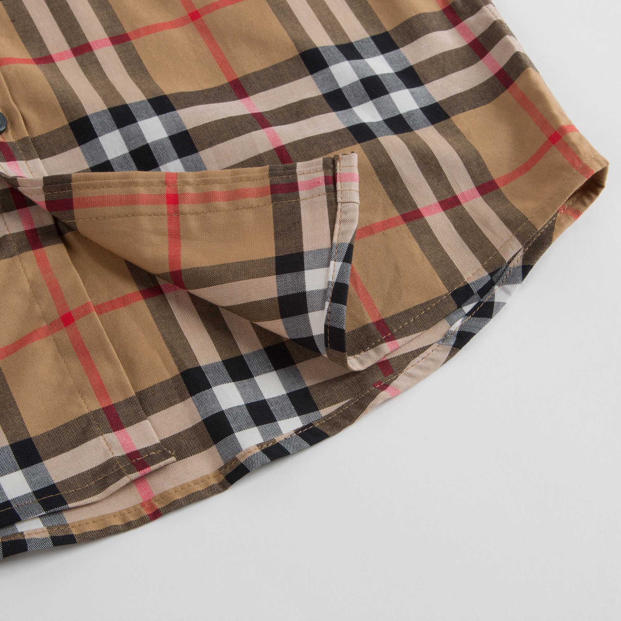 Boys Antique Yellow Check Cotton Shirt