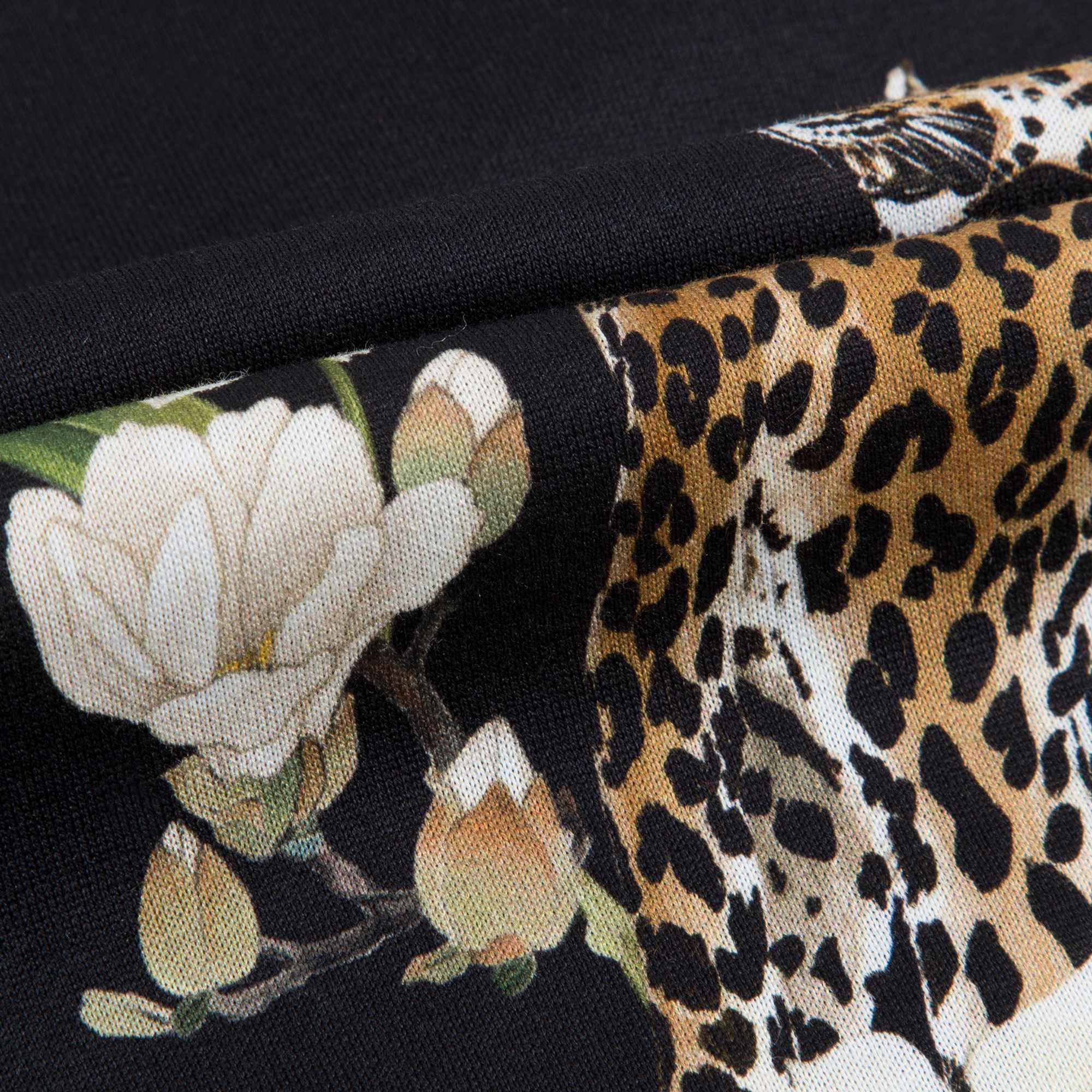 Boys Black "Leopard Printed" Cotton T-shirt
