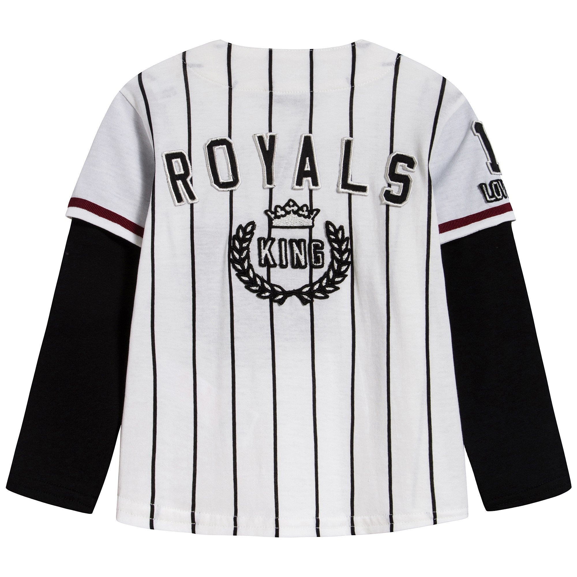 Baby Boys White Stripes Cotton T-shirt