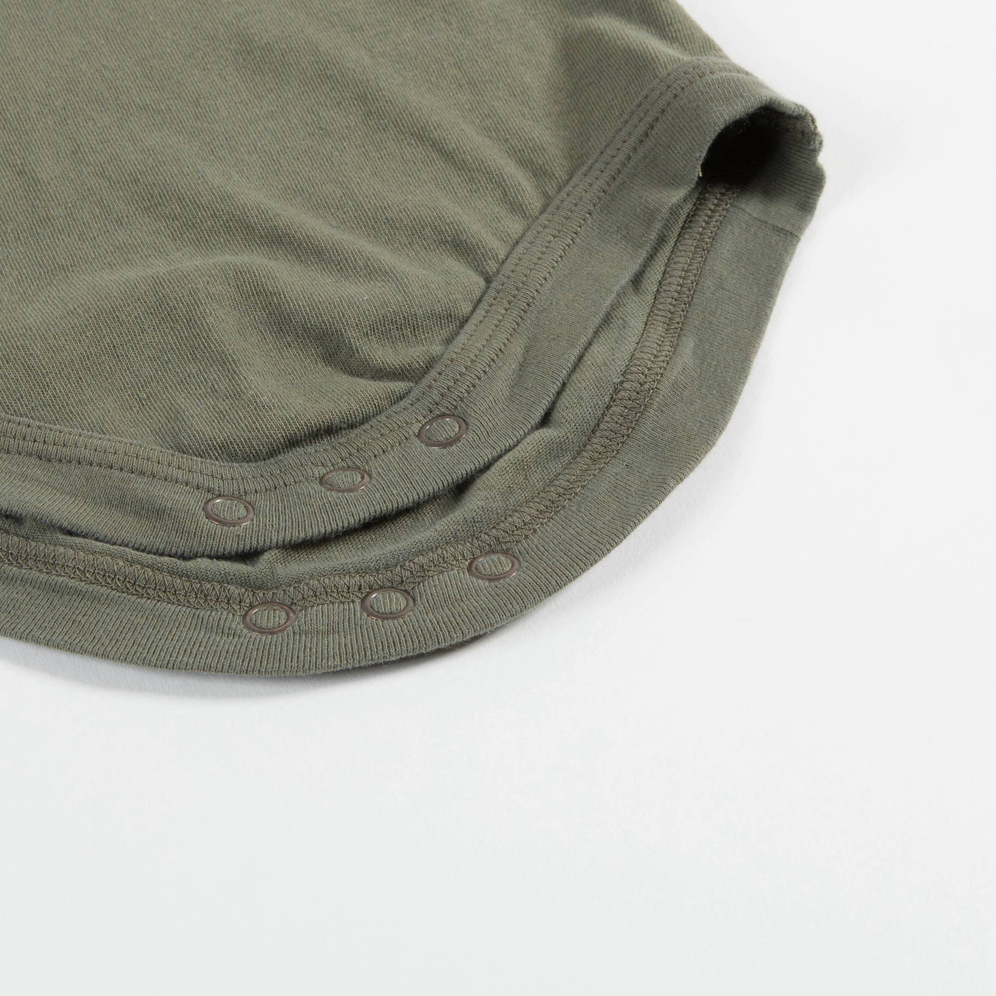 Baby Military Green Tao Bust Cotton Babysuit