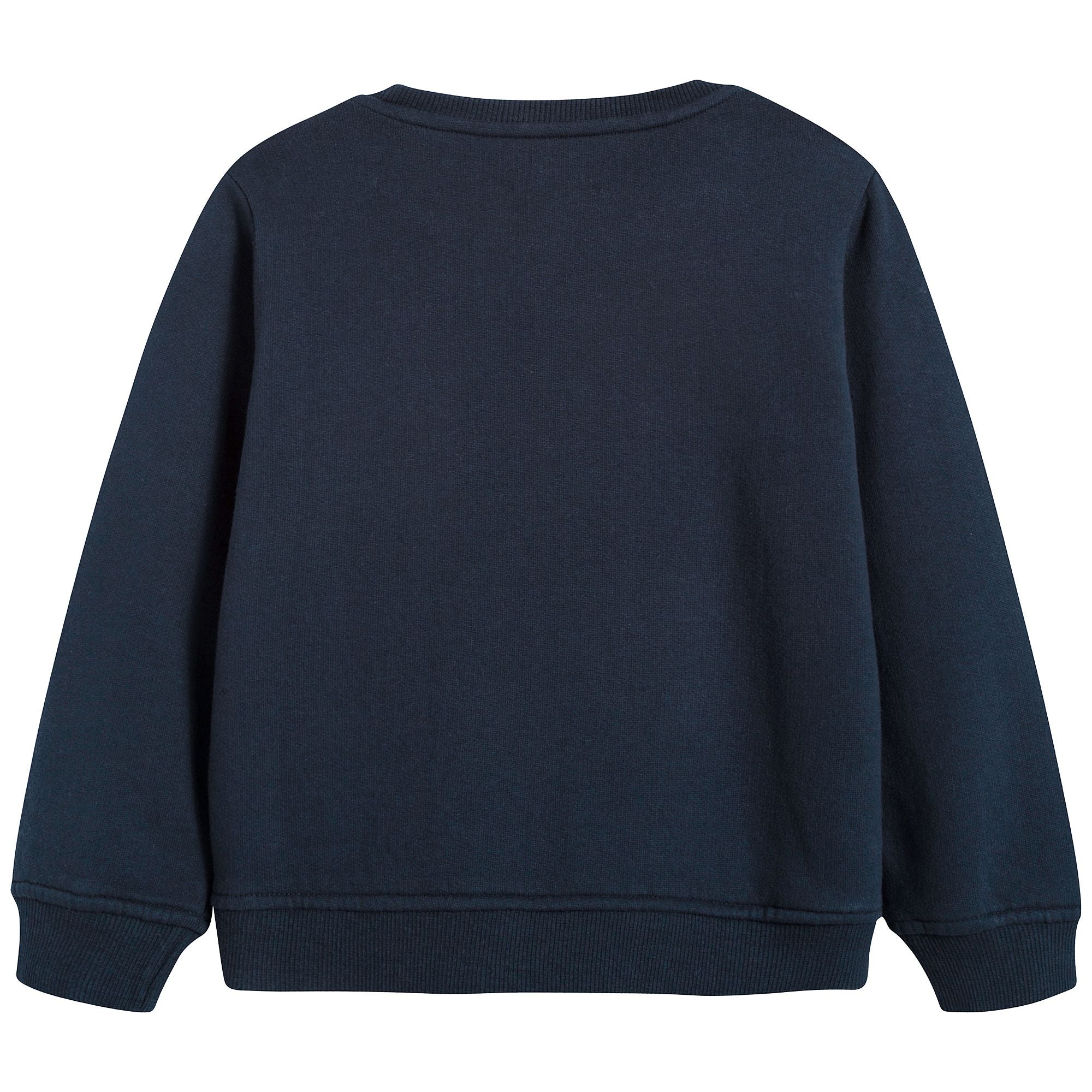 Boys Navy Blue Cotton Logo Swaetshirt
