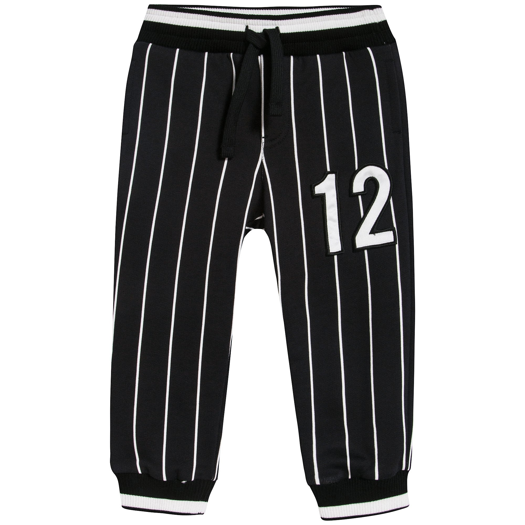 Baby Boys Black Stripes Cotton Trousers