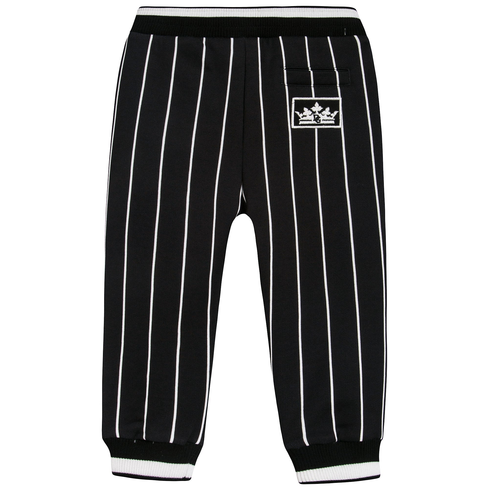 Baby Boys Black Stripes Cotton Trousers
