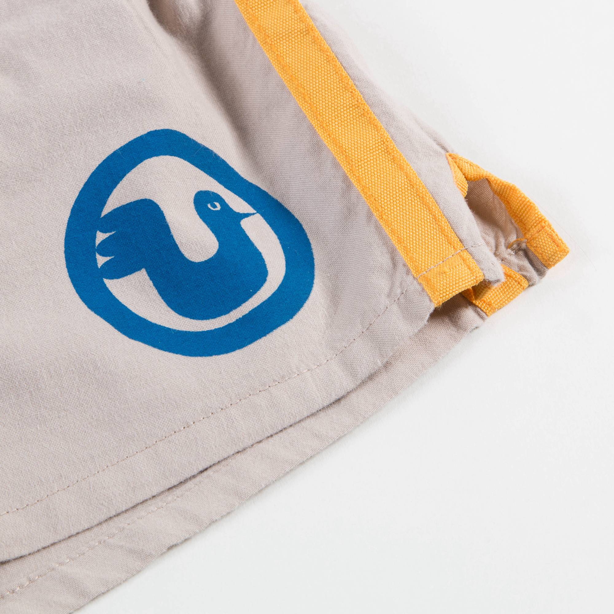 Girls & Boys Beige Bird Cotton Shorts