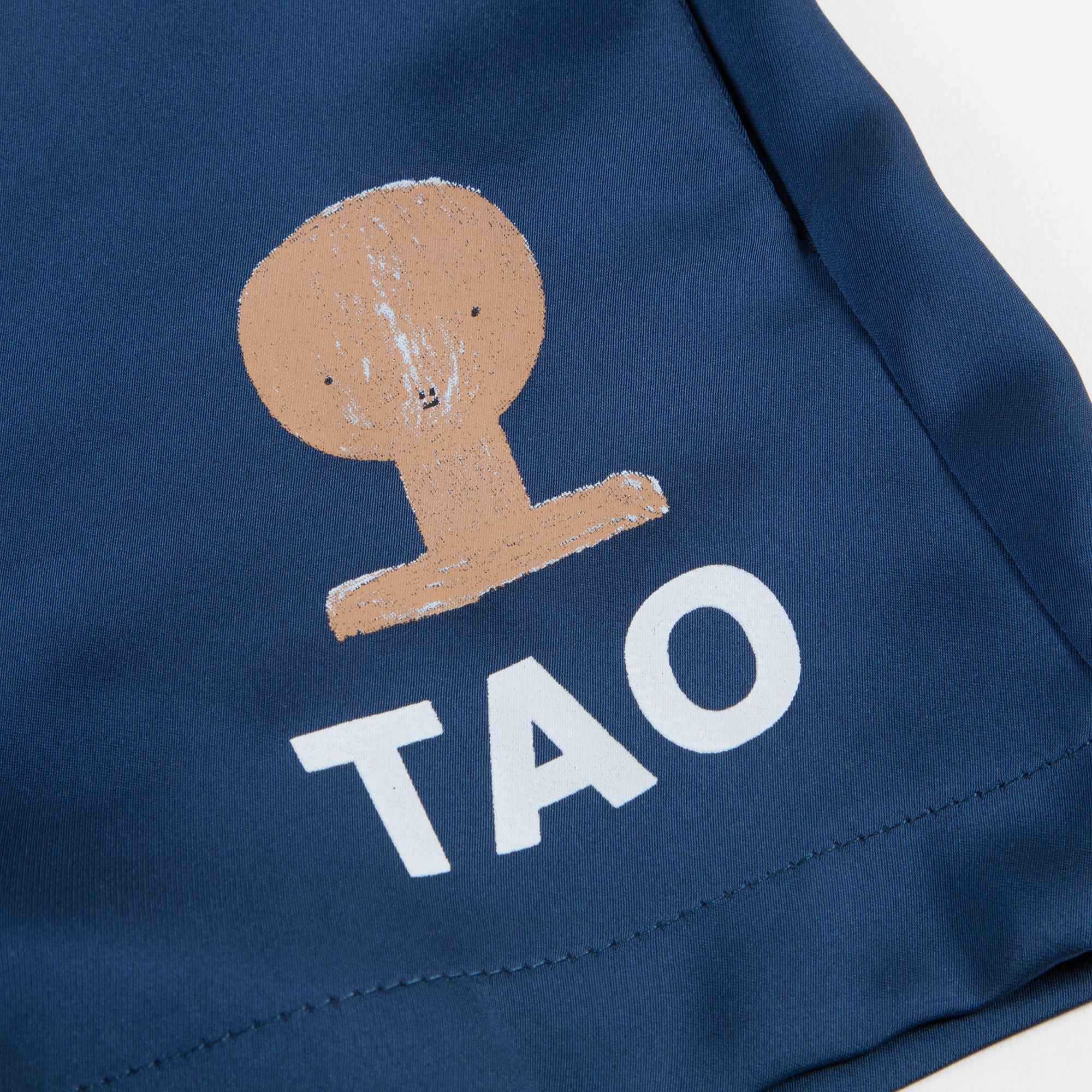 Girls Red & Blue Tao Bust Cotton Shorts