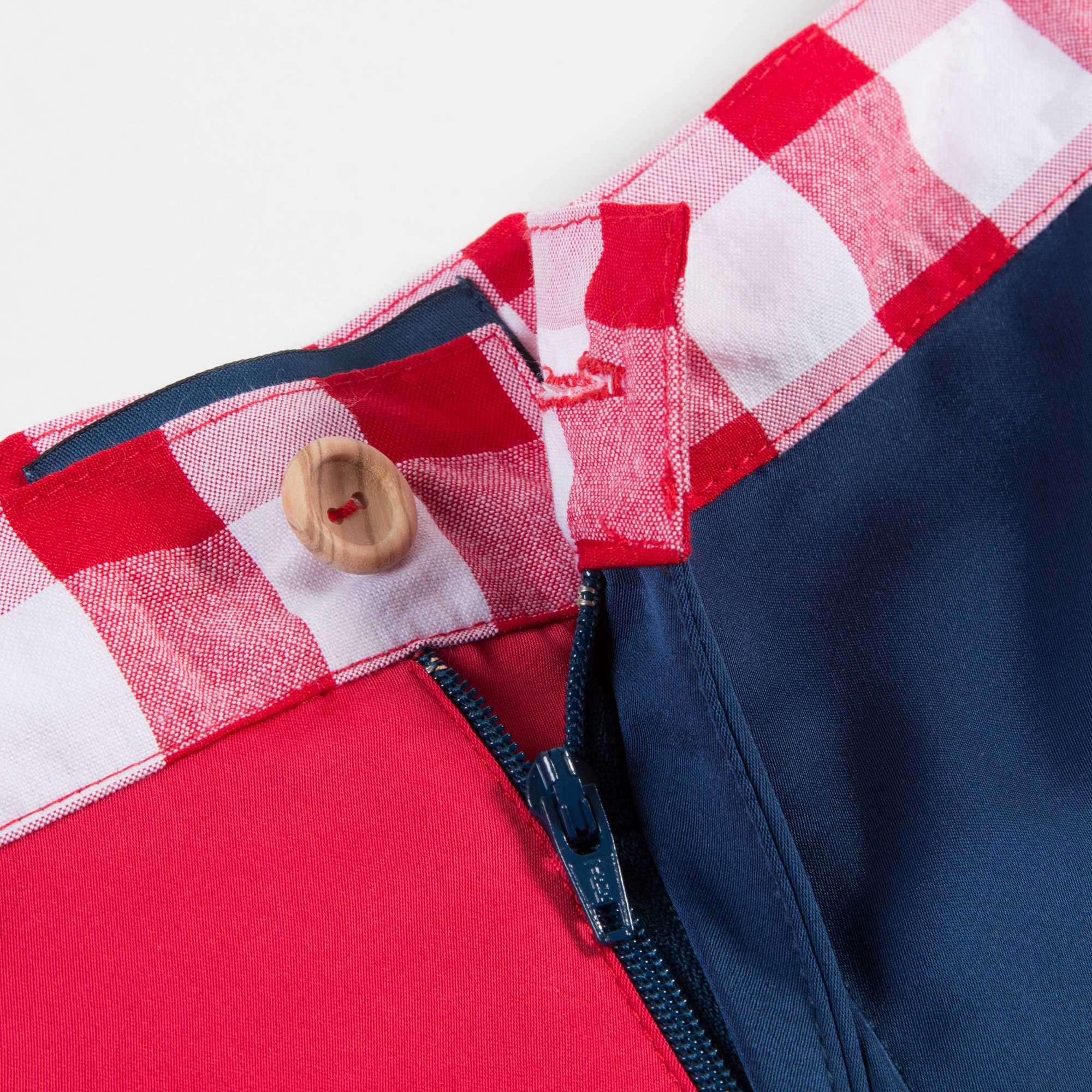 Girls Red & Blue Tao Bust Cotton Shorts