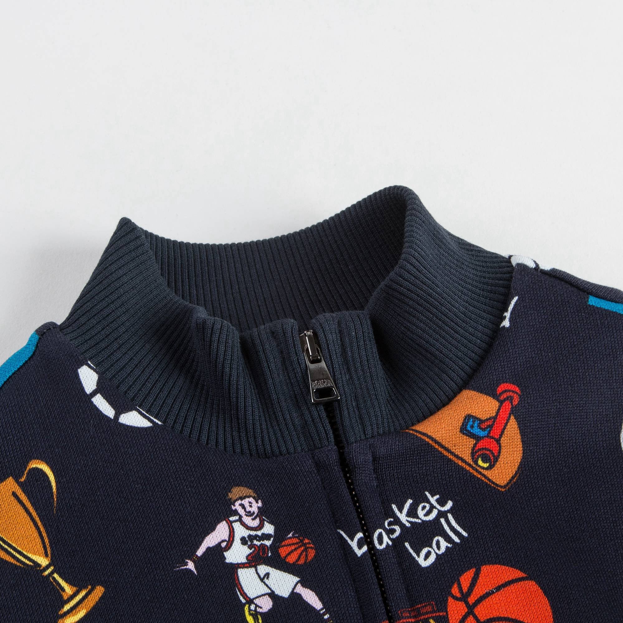 Boys Blue Sports Badge Jacket
