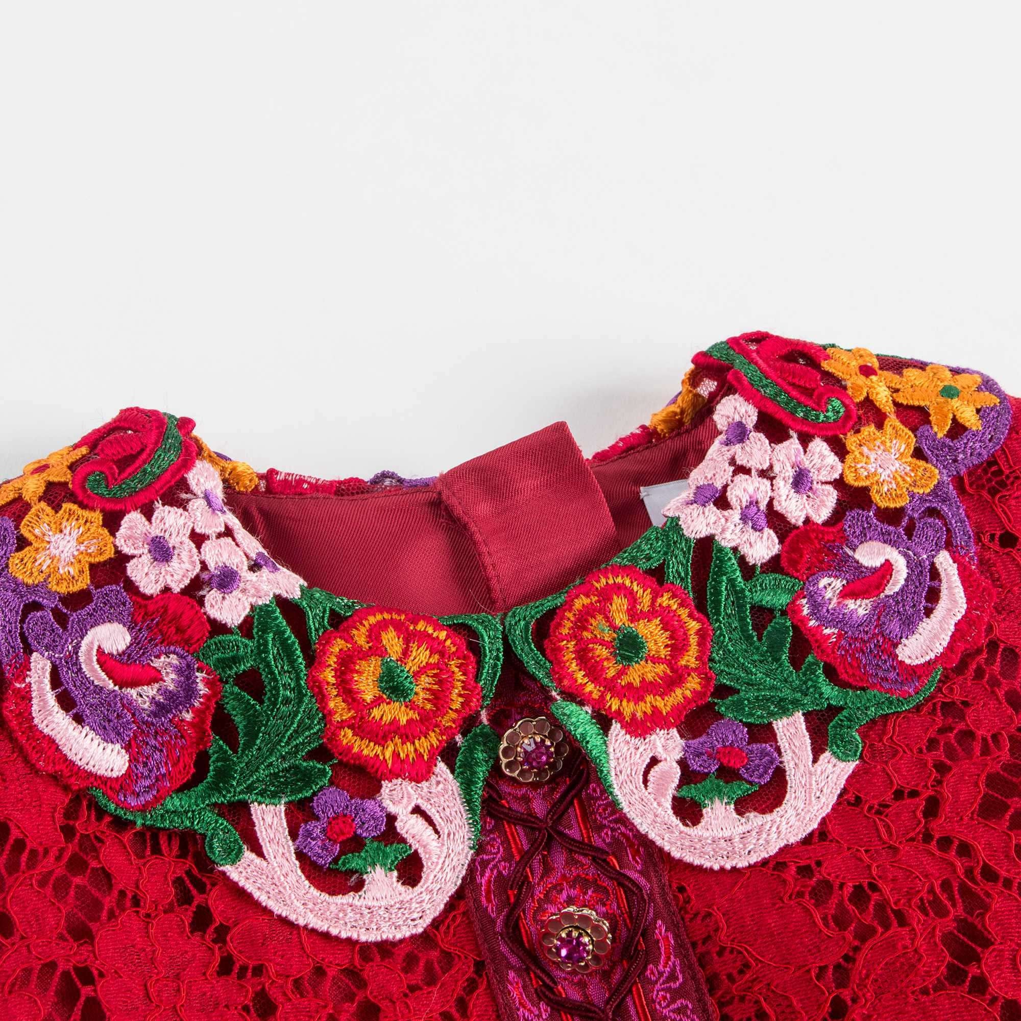 Girls Red Lace Dress