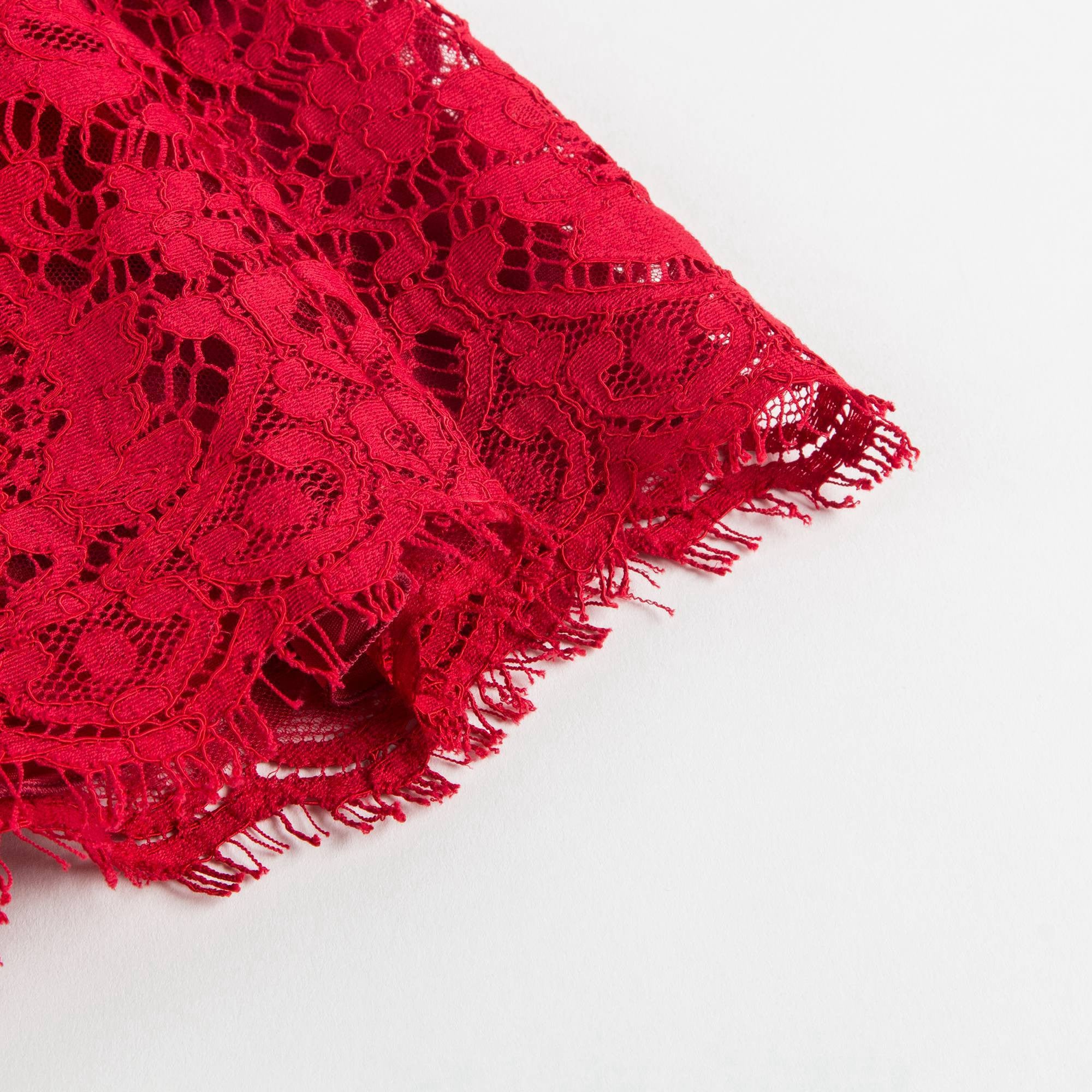 Girls Red Lace Dress