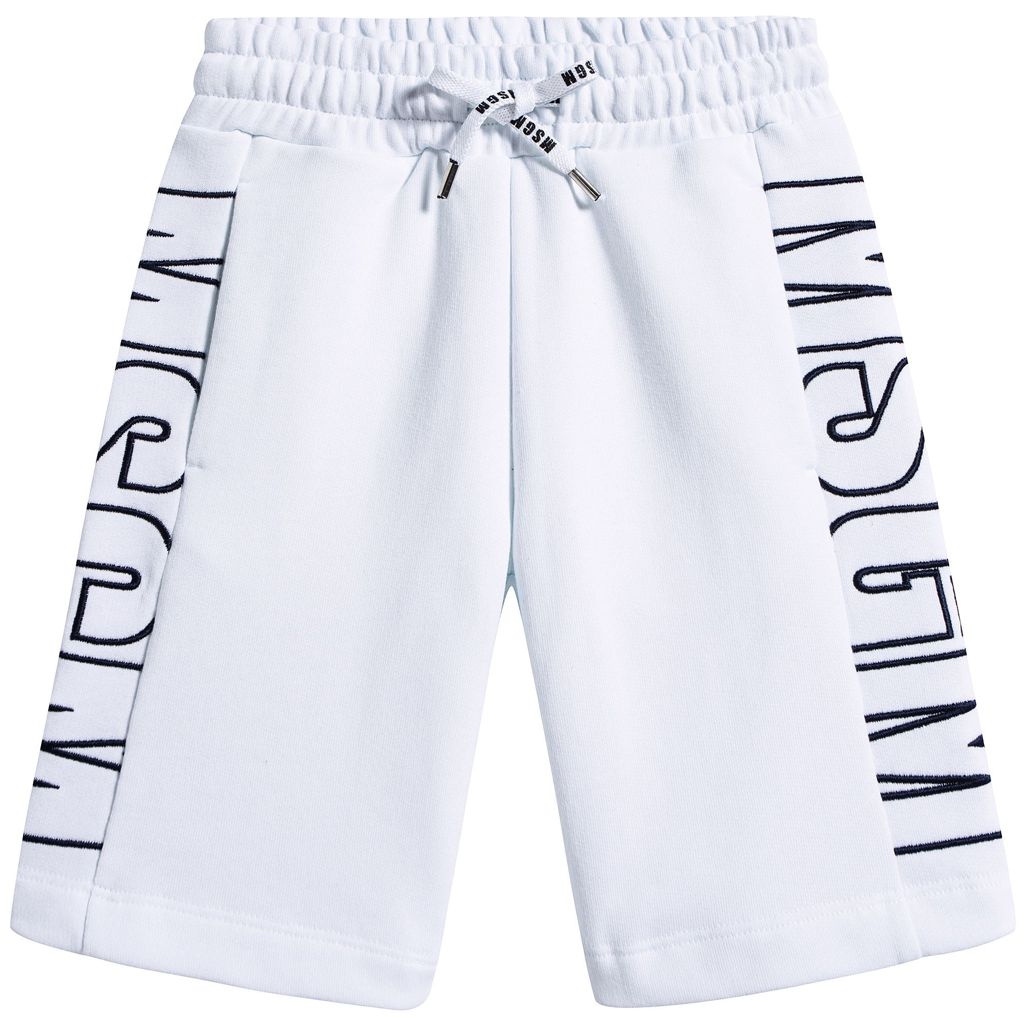 Boys White Cotton Shorts
