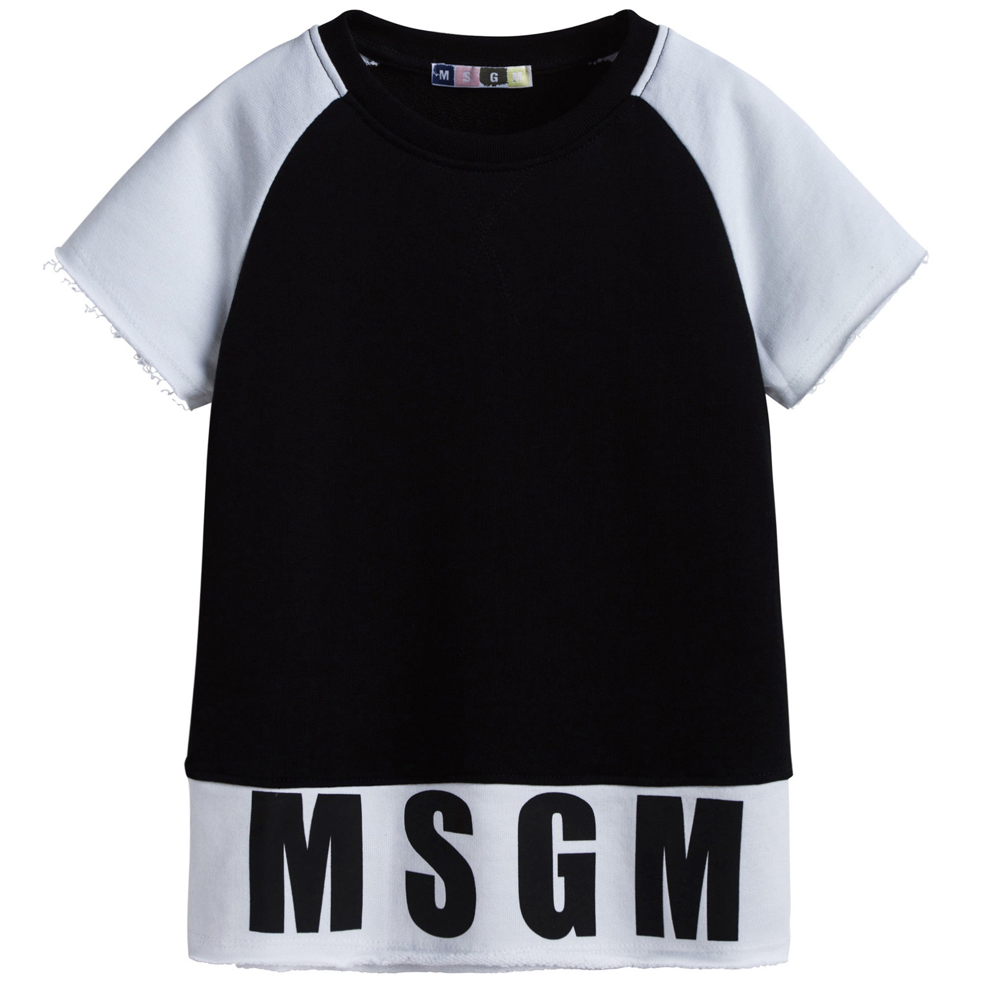 Boys Black Short Sleeve Logo Sweatshirt