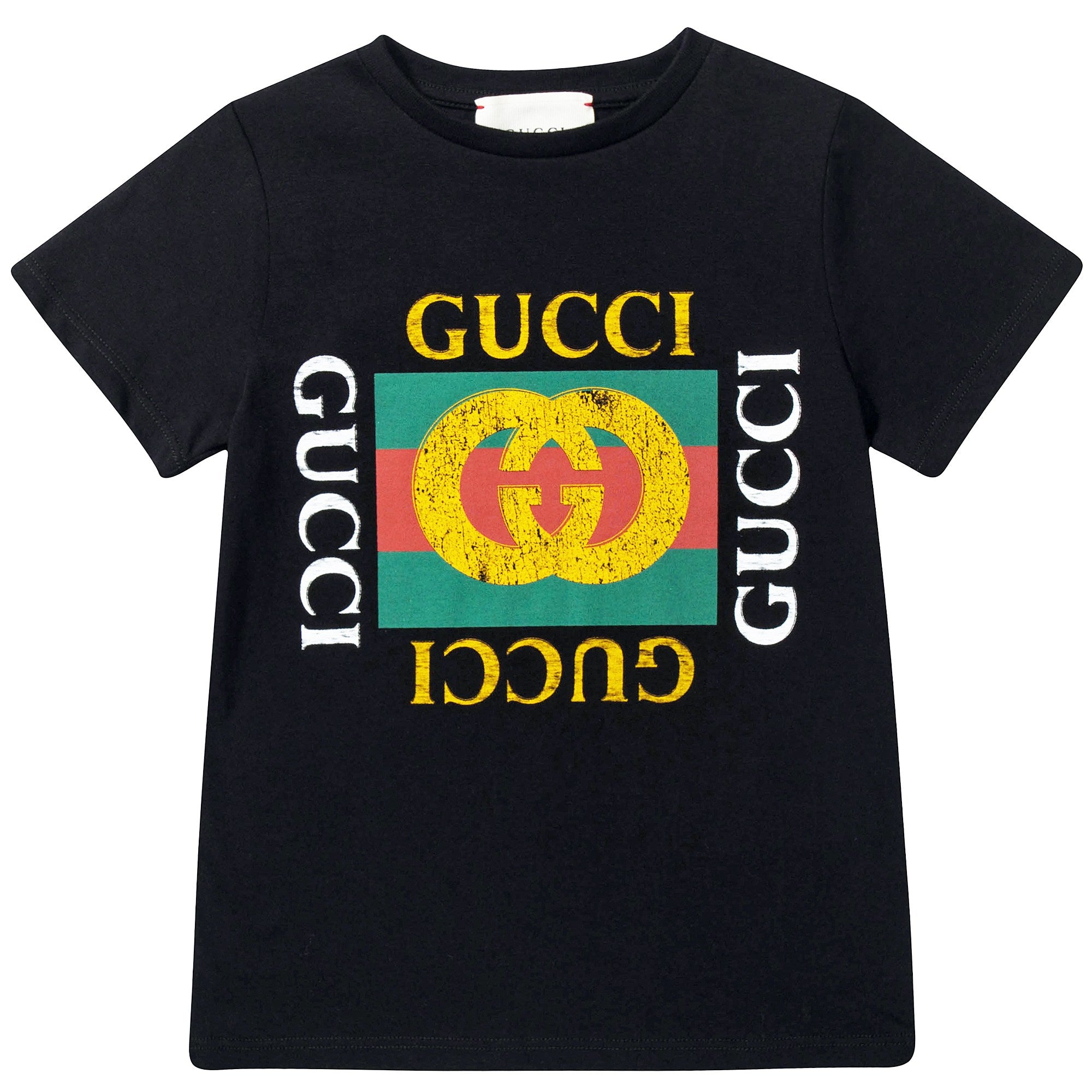Boys Black "GG" Cotton T-shirt