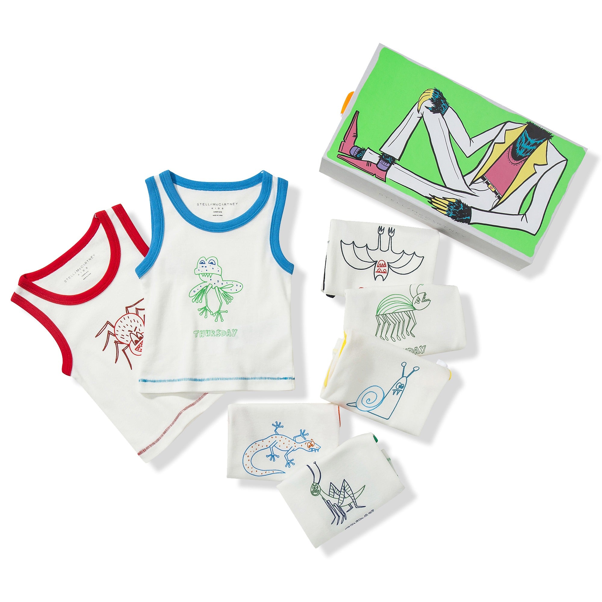 Boys White Organic Cotton Vests 7 Pack Gift Set