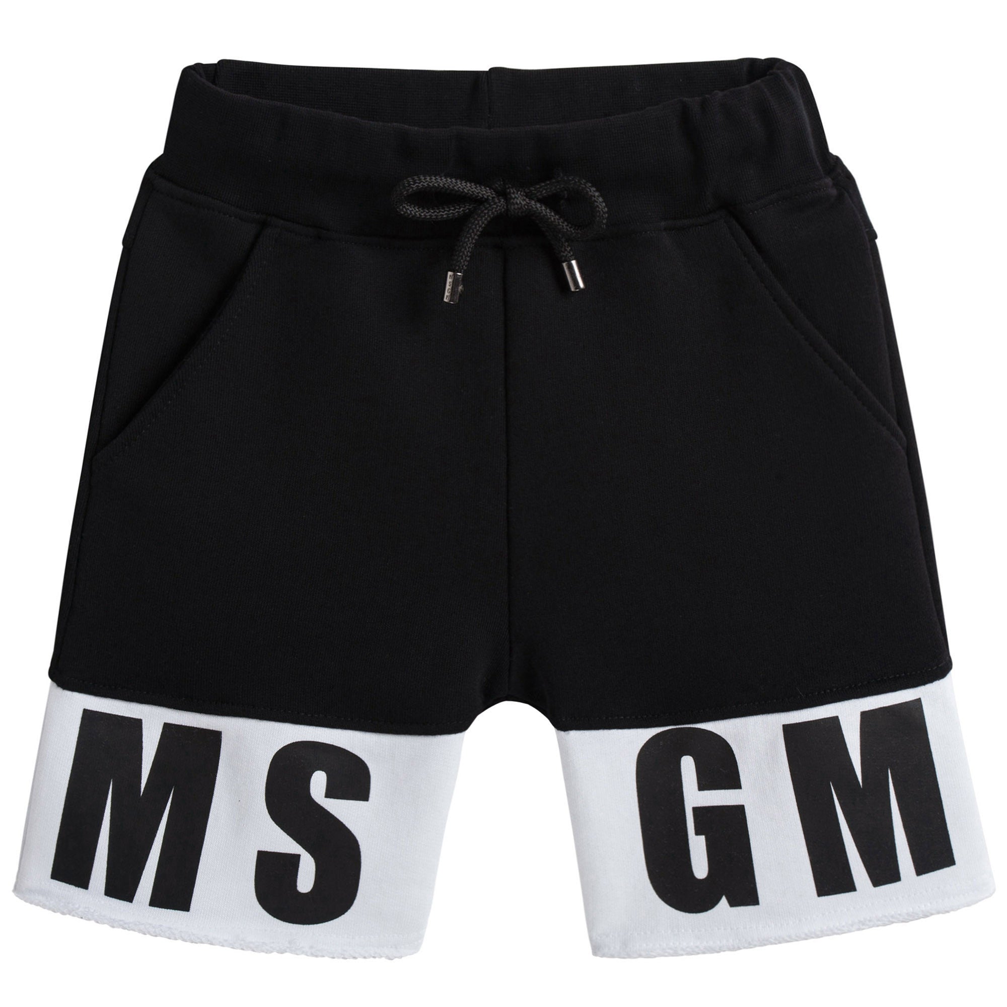 Boys Black & White Logo Shorts