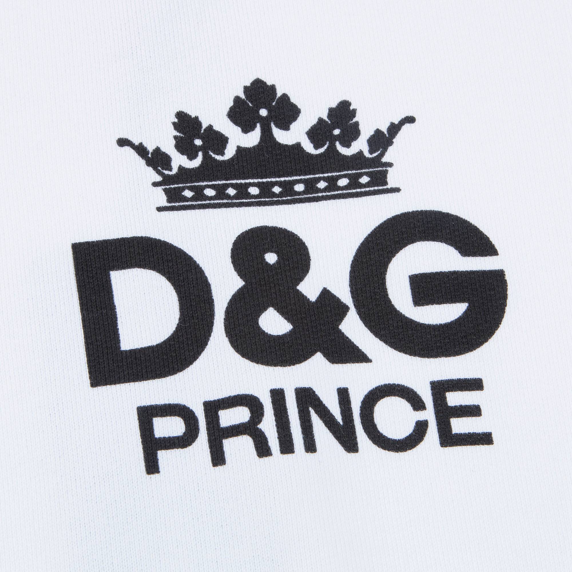 Baby Boys White "DG" Cotton Sweatshirt