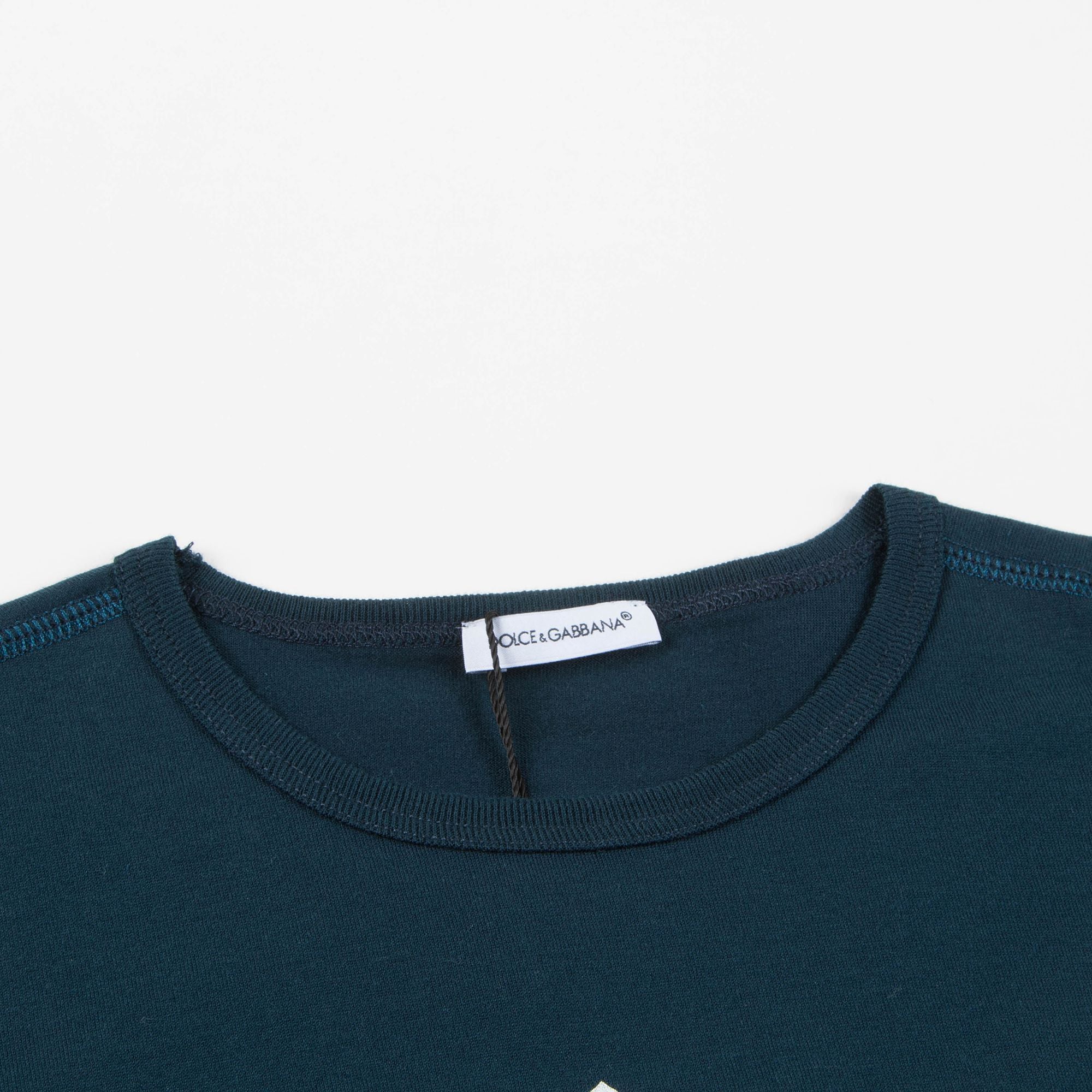 T-shirt en coton bleu à logo pour garçon