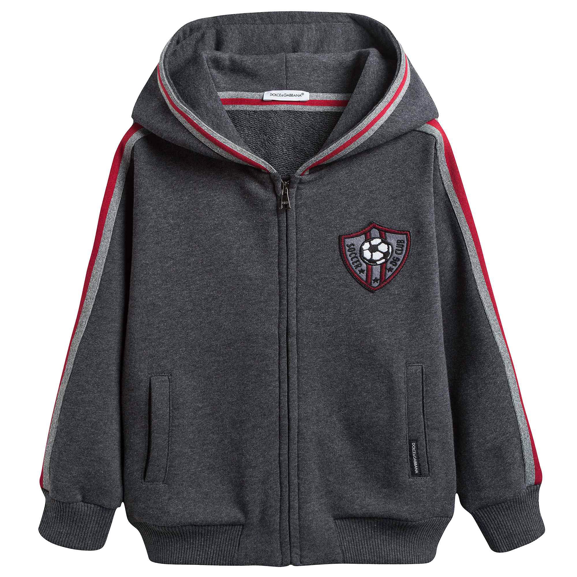 Boys Grey Cotton Tracksuits
