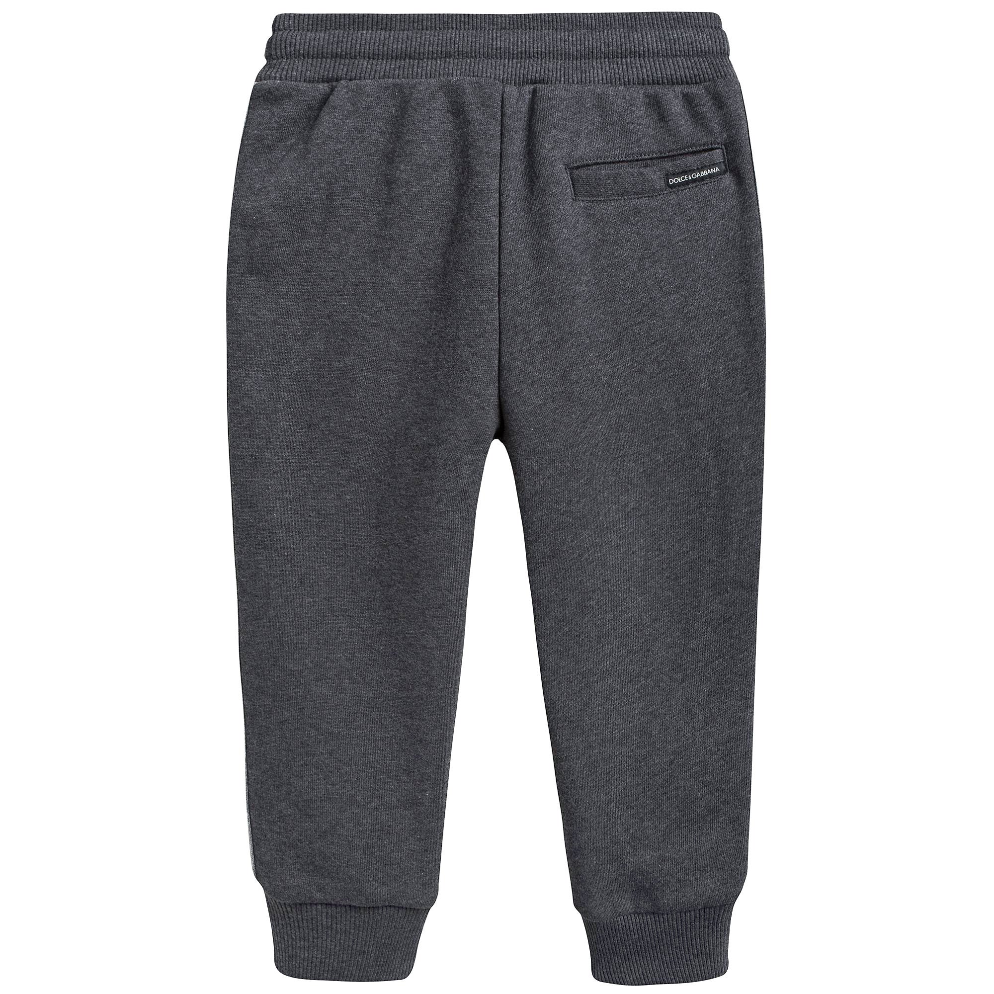 Boys Grey Cotton Tracksuits