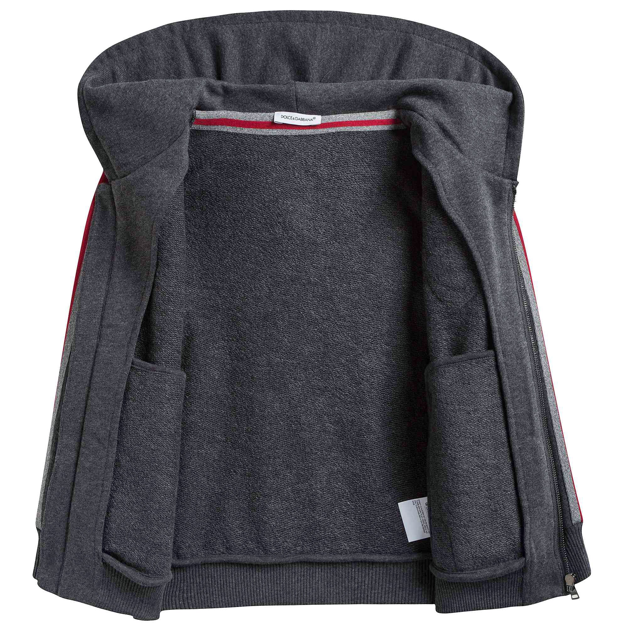 Boys Grey Cotton Tracksuits
