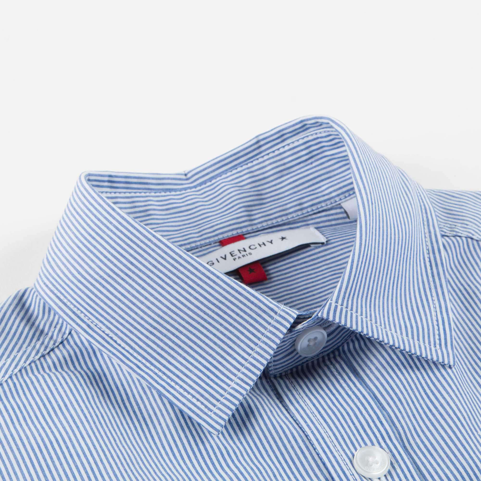Boys Blue & Red Striped Cotton T-shirt