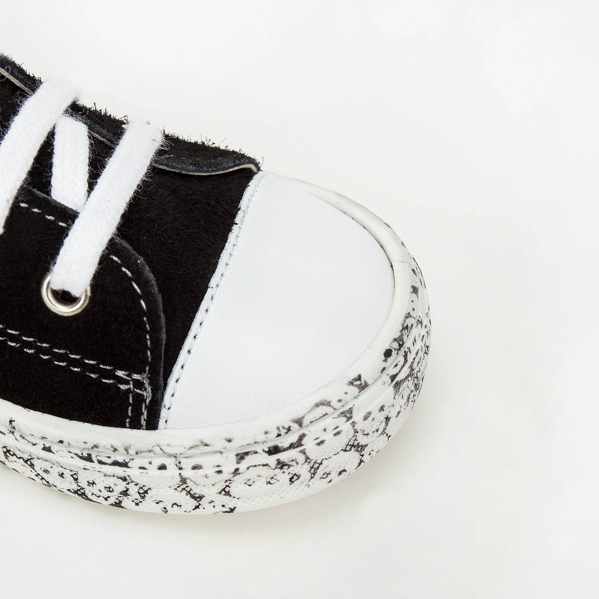 Chaussures montantes noires pour filles à lacets façon corde marine