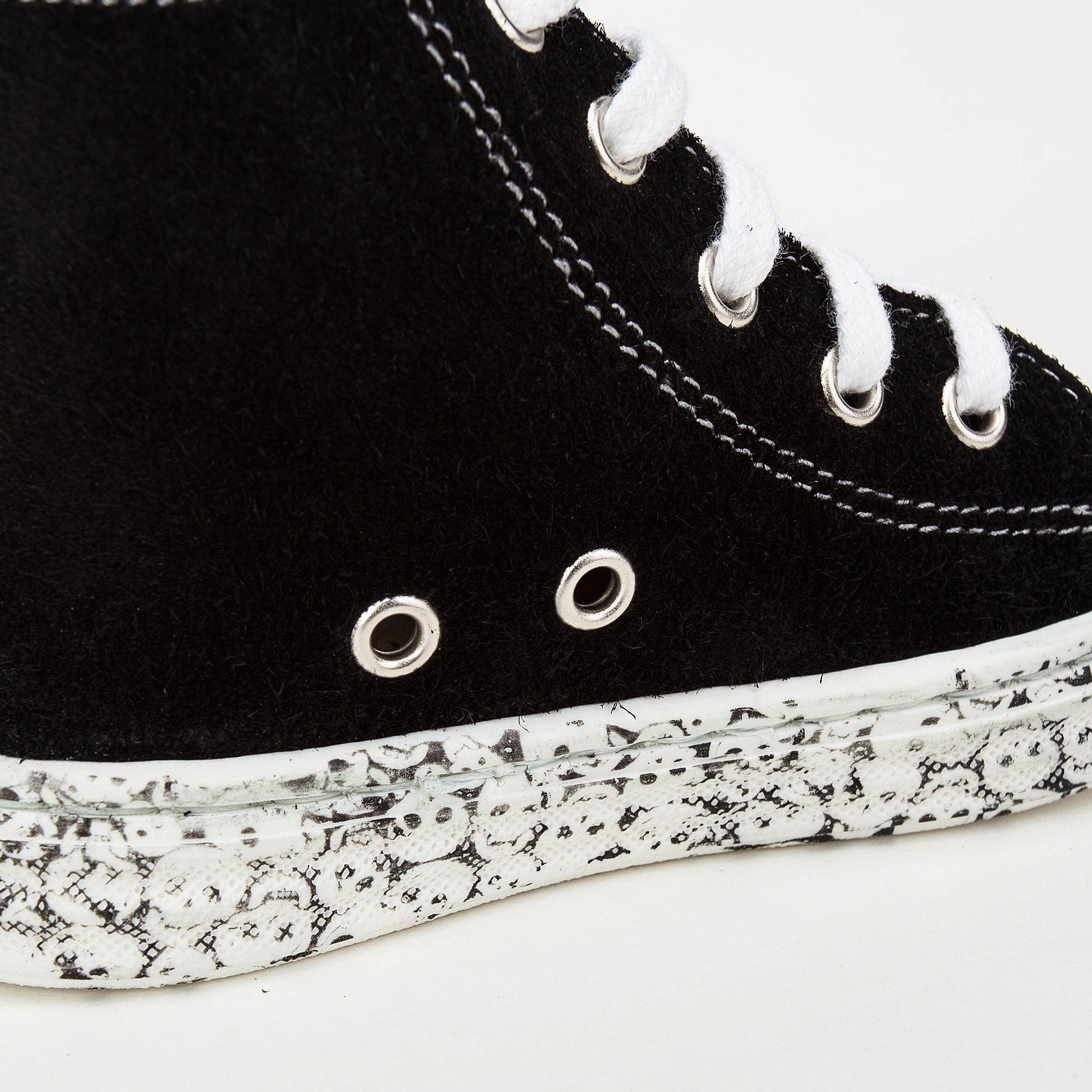Chaussures montantes noires pour filles à lacets façon corde marine