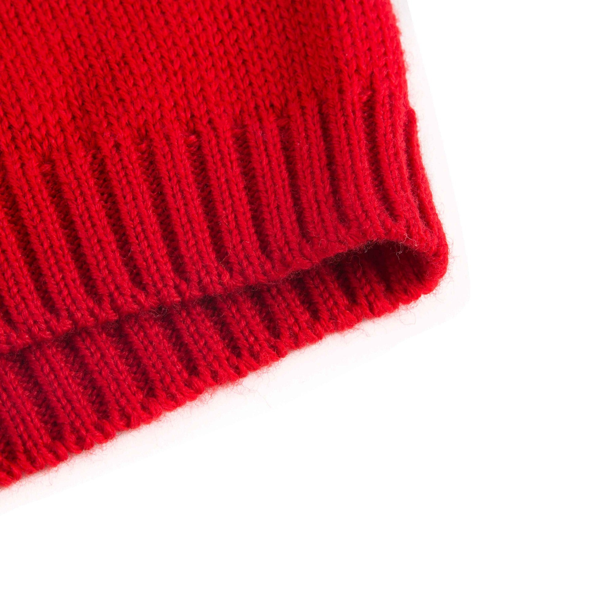 Girls Red Wool Hat With Bow