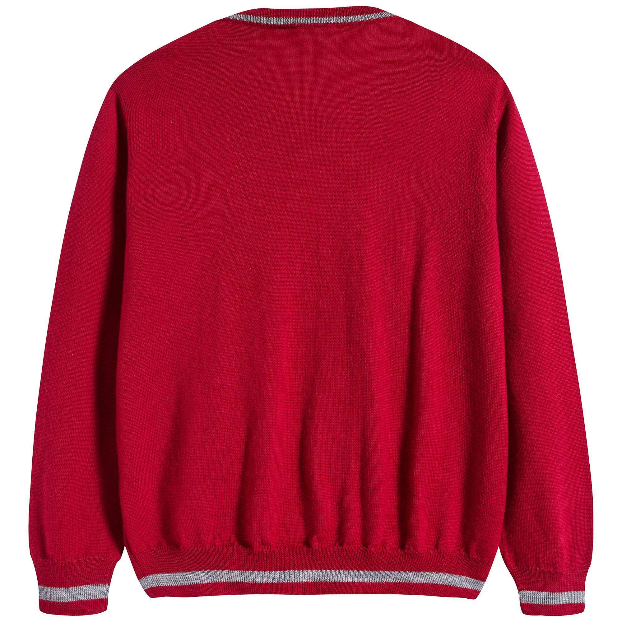 Boys Bright Red Zip Cardigan