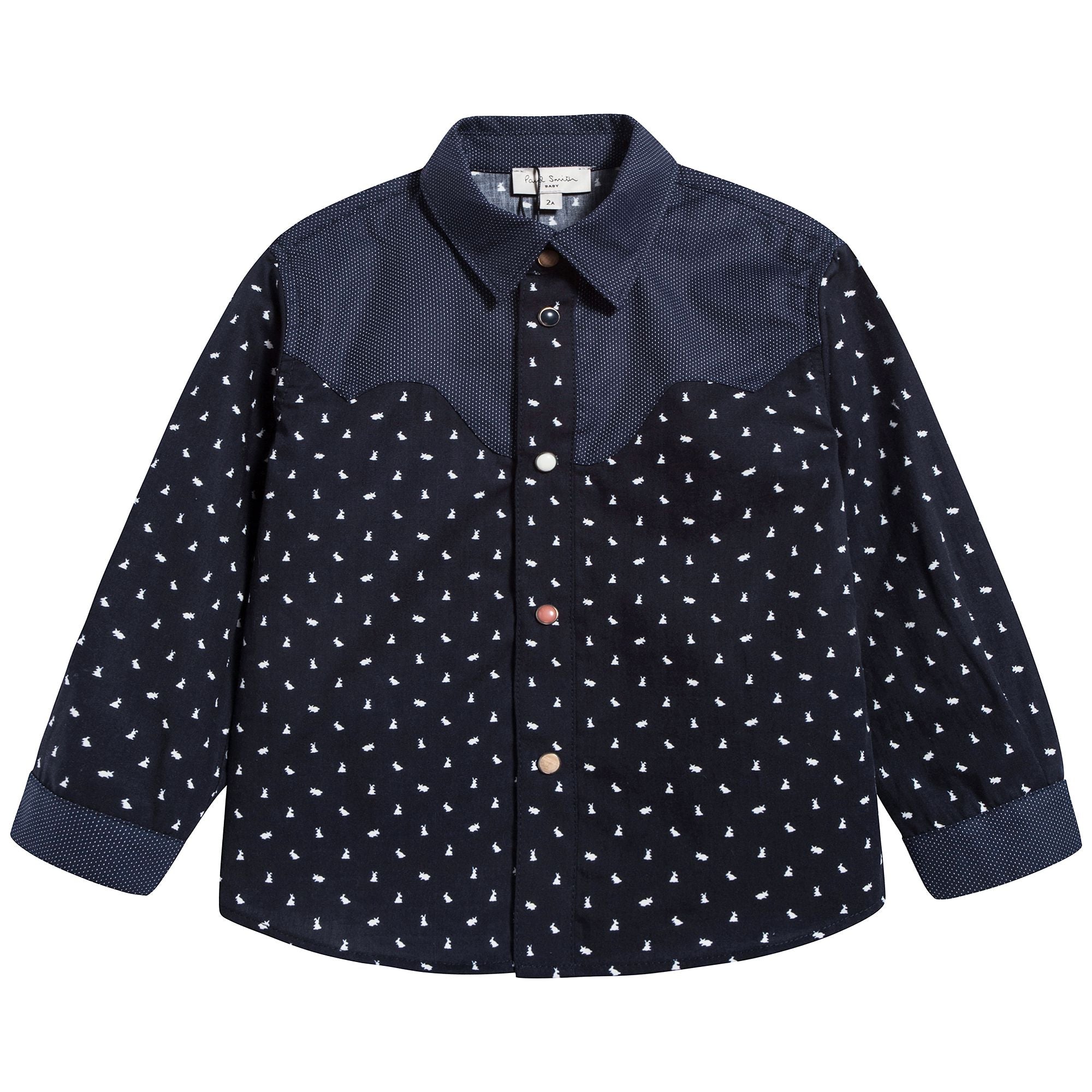 Baby Boys Navy Cotton Shirt