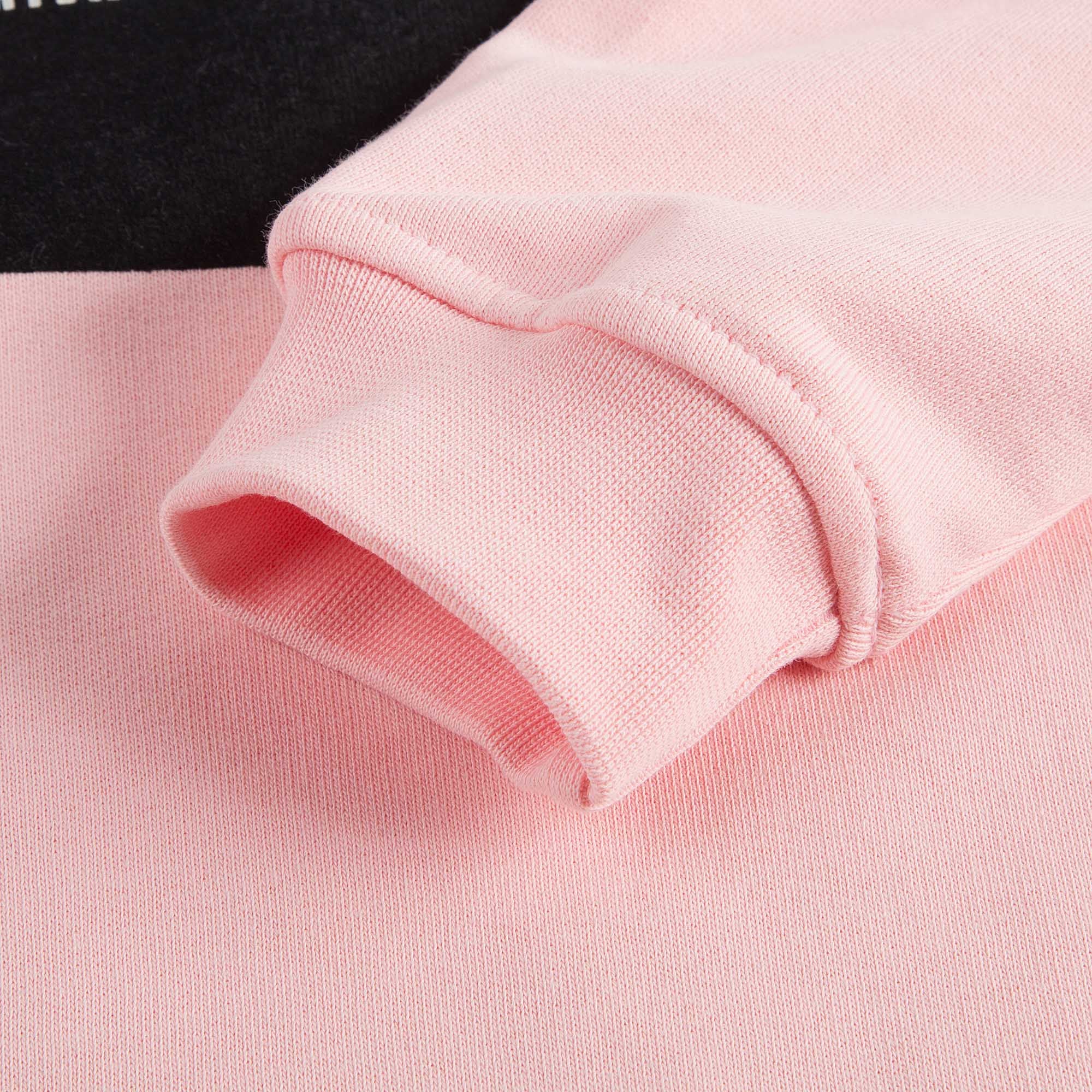 Sweat-shirt long en coton rose pour fille avec poignets côtelés
