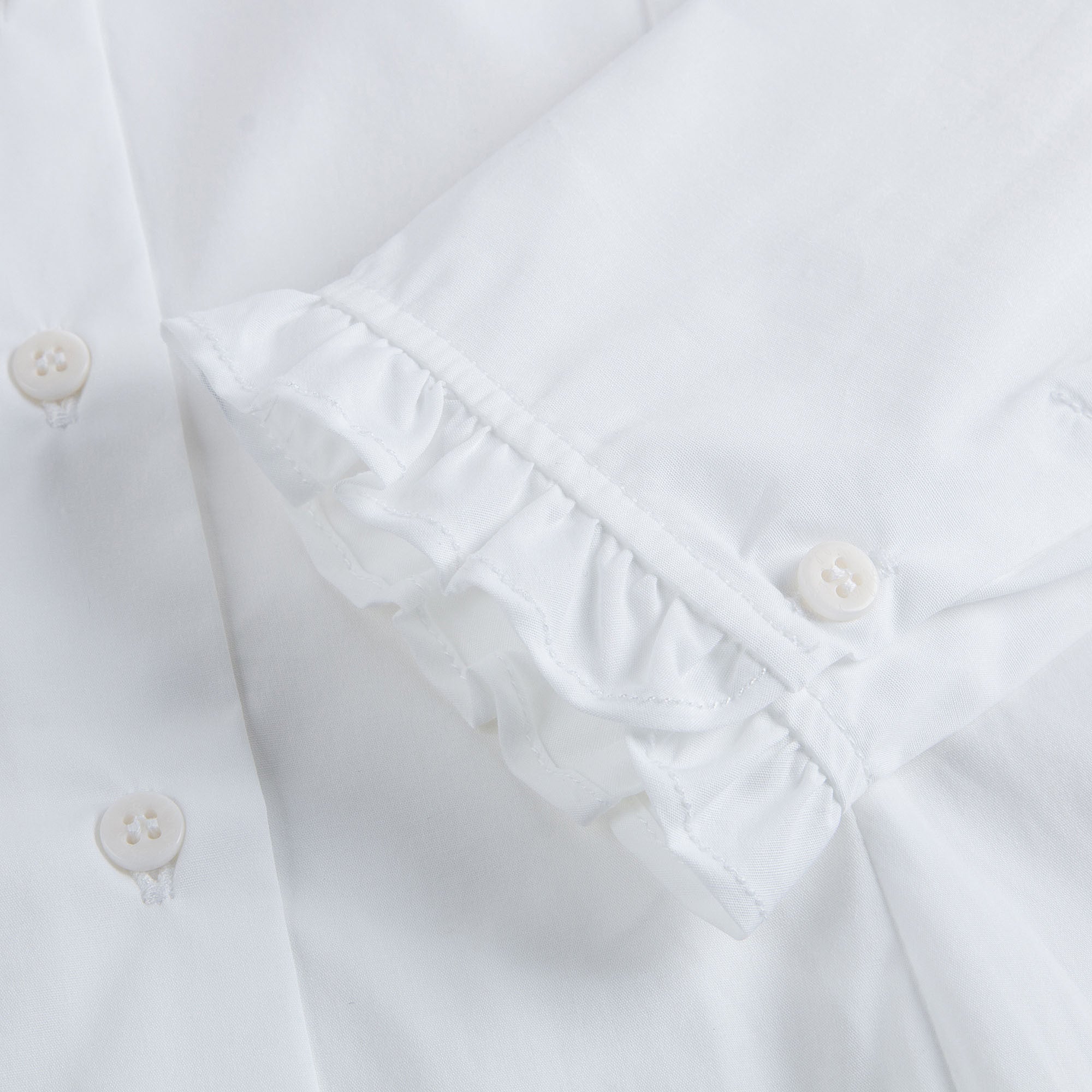 Chemisier blanc en coton avec col à volants pour filles