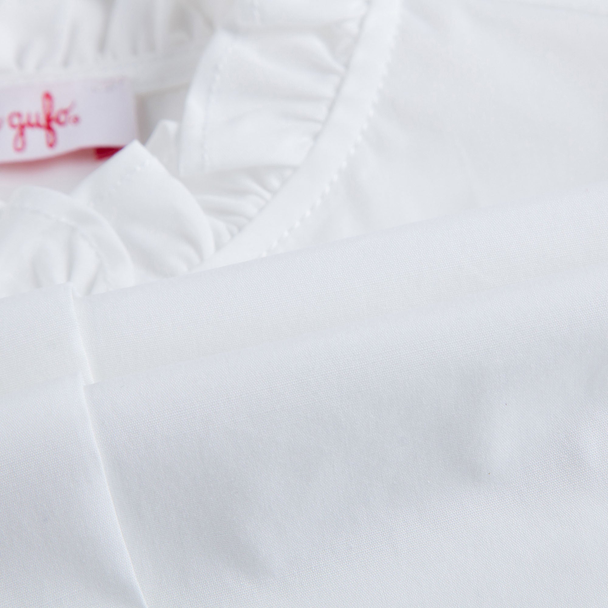 Chemisier blanc en coton avec col à volants pour filles