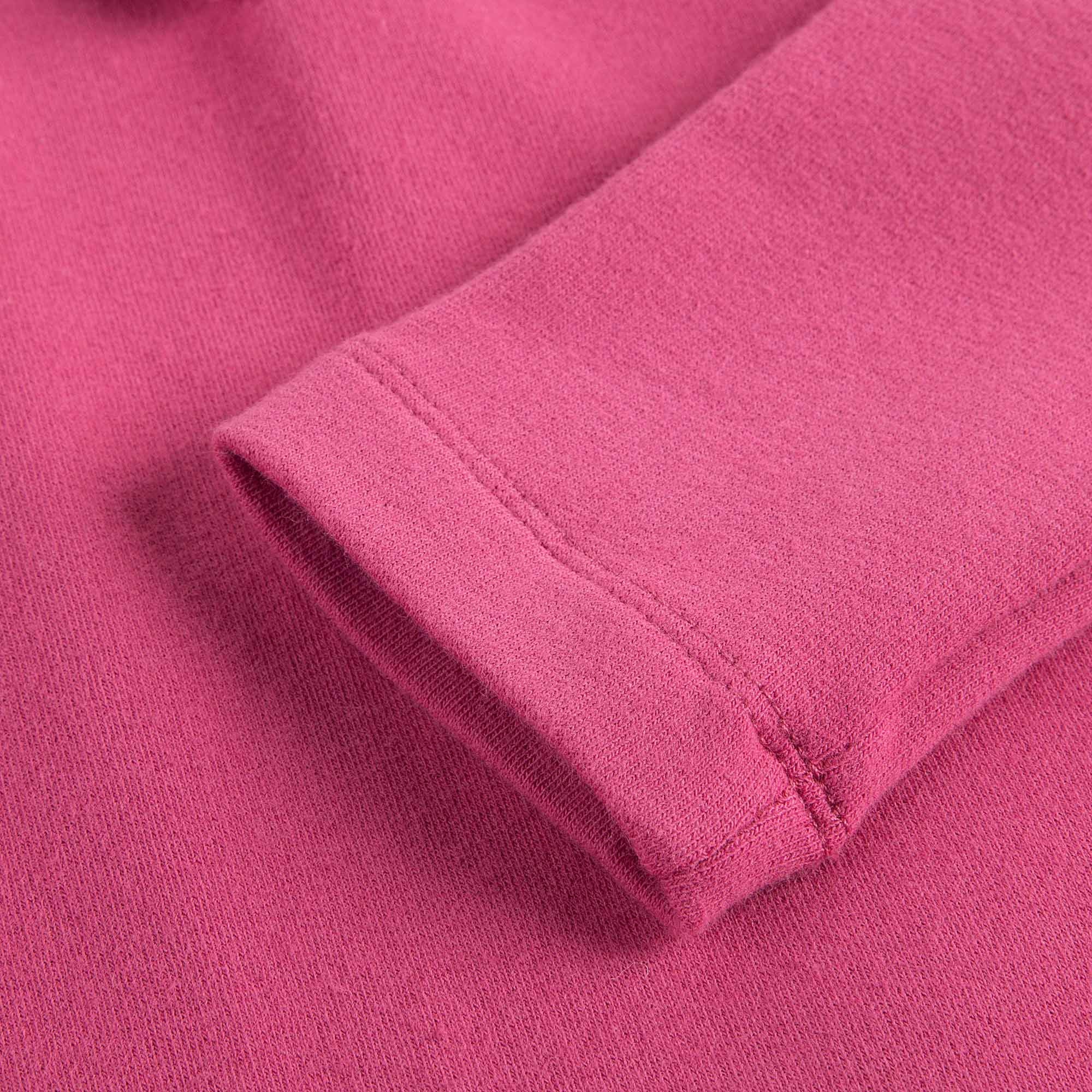 Girls Orchid Pink Bow Trims Dress With Rib Collar