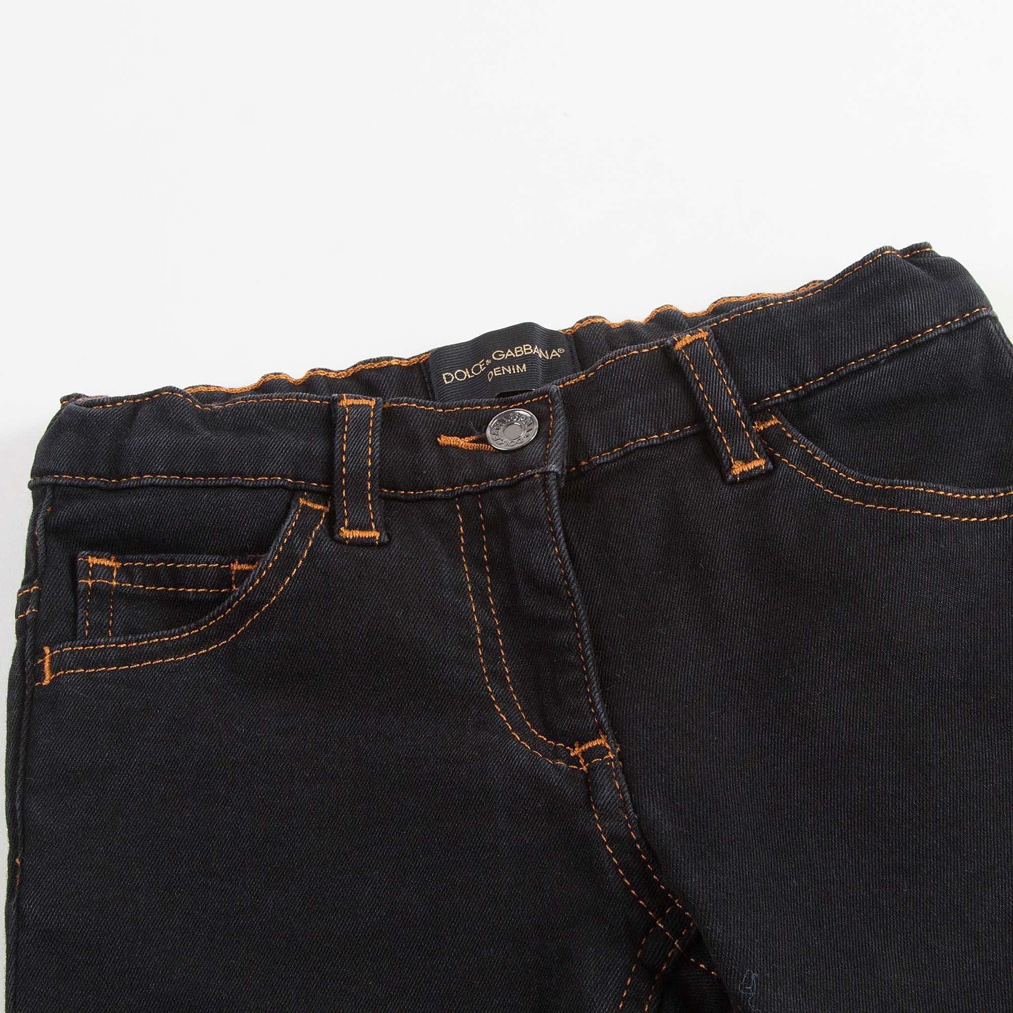 Jeans en jean de coton bleu marine pour filles