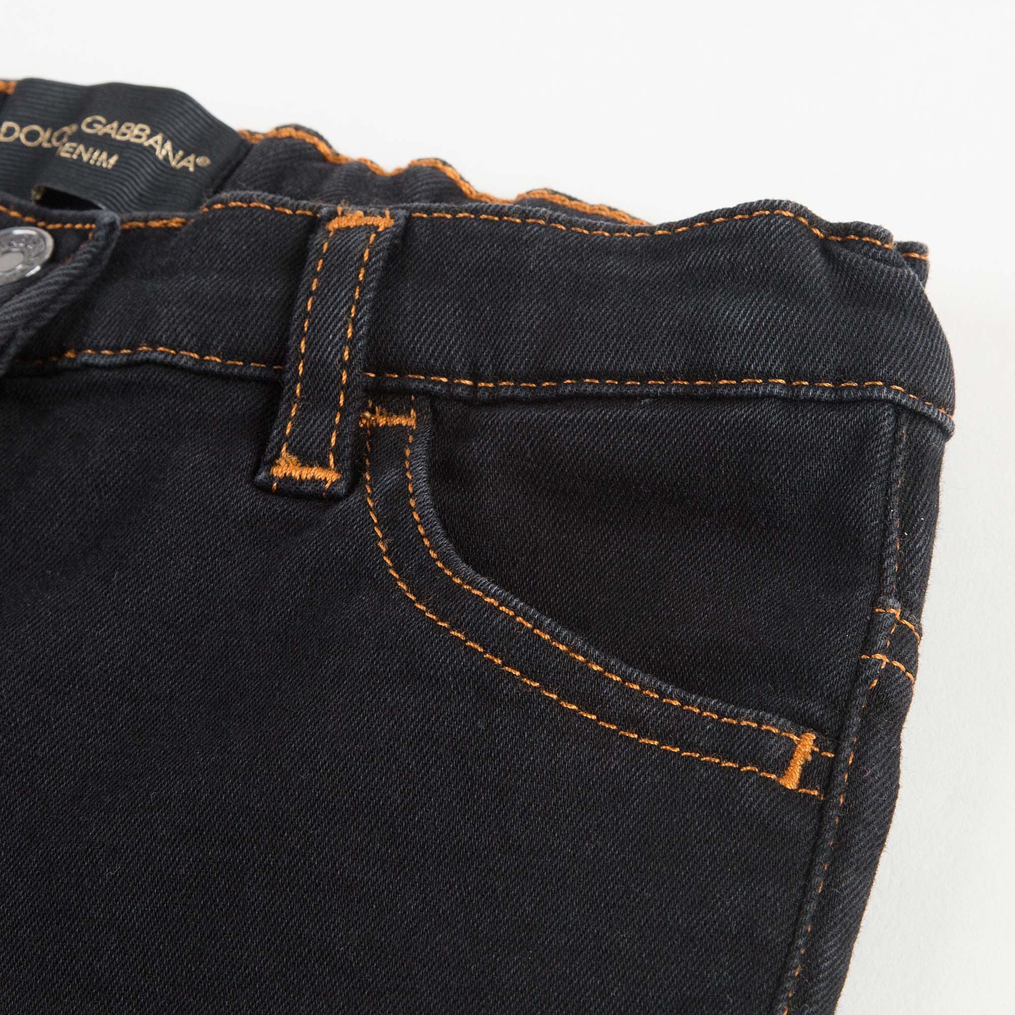 Jeans en jean de coton bleu marine pour filles