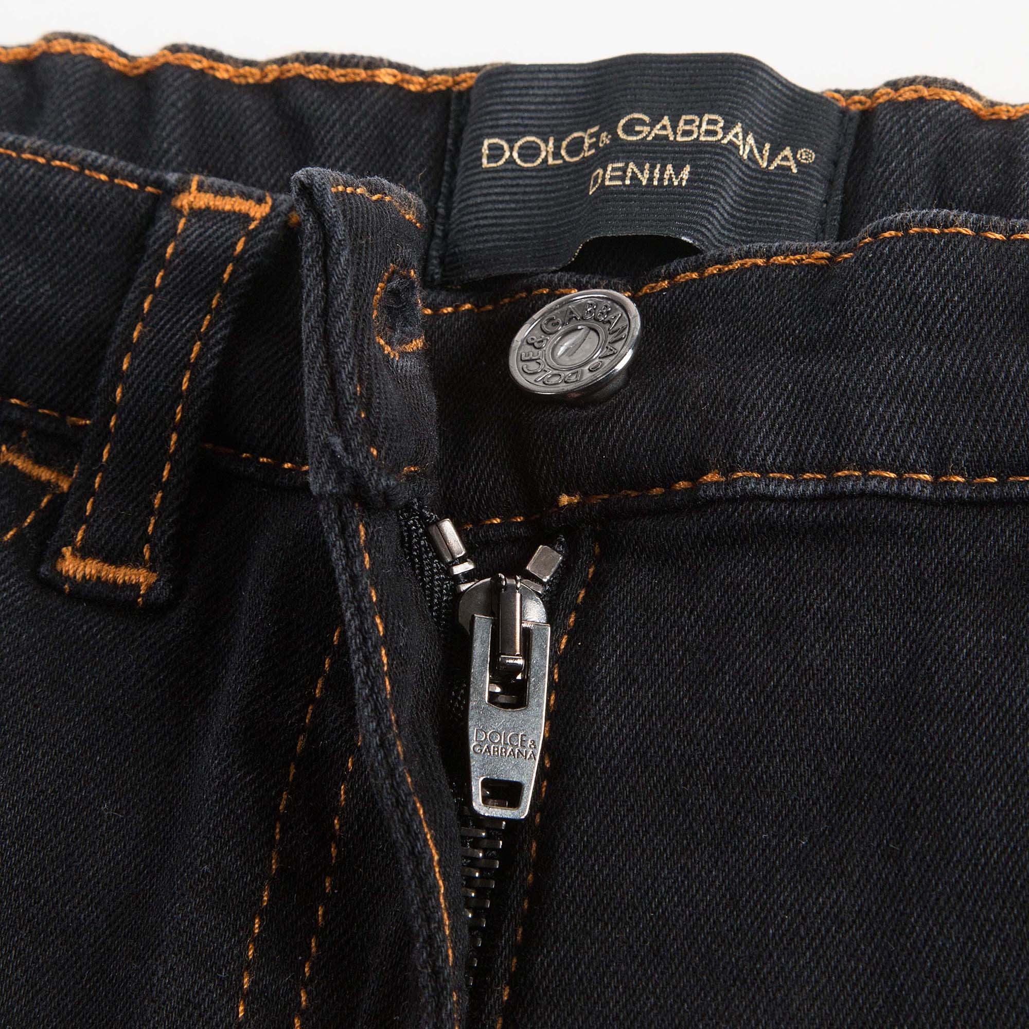 Jeans en jean de coton bleu marine pour filles