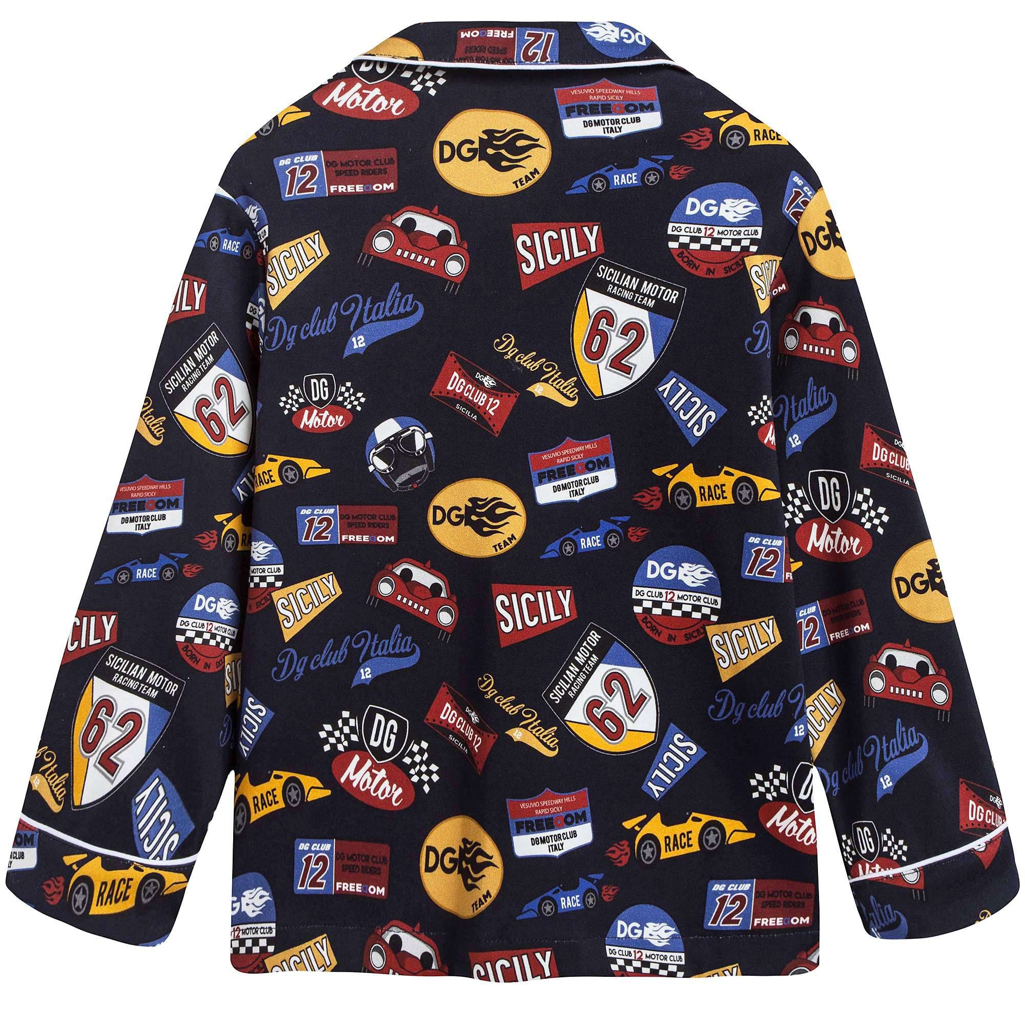Boys Blue Sports Cotton Pyjamas
