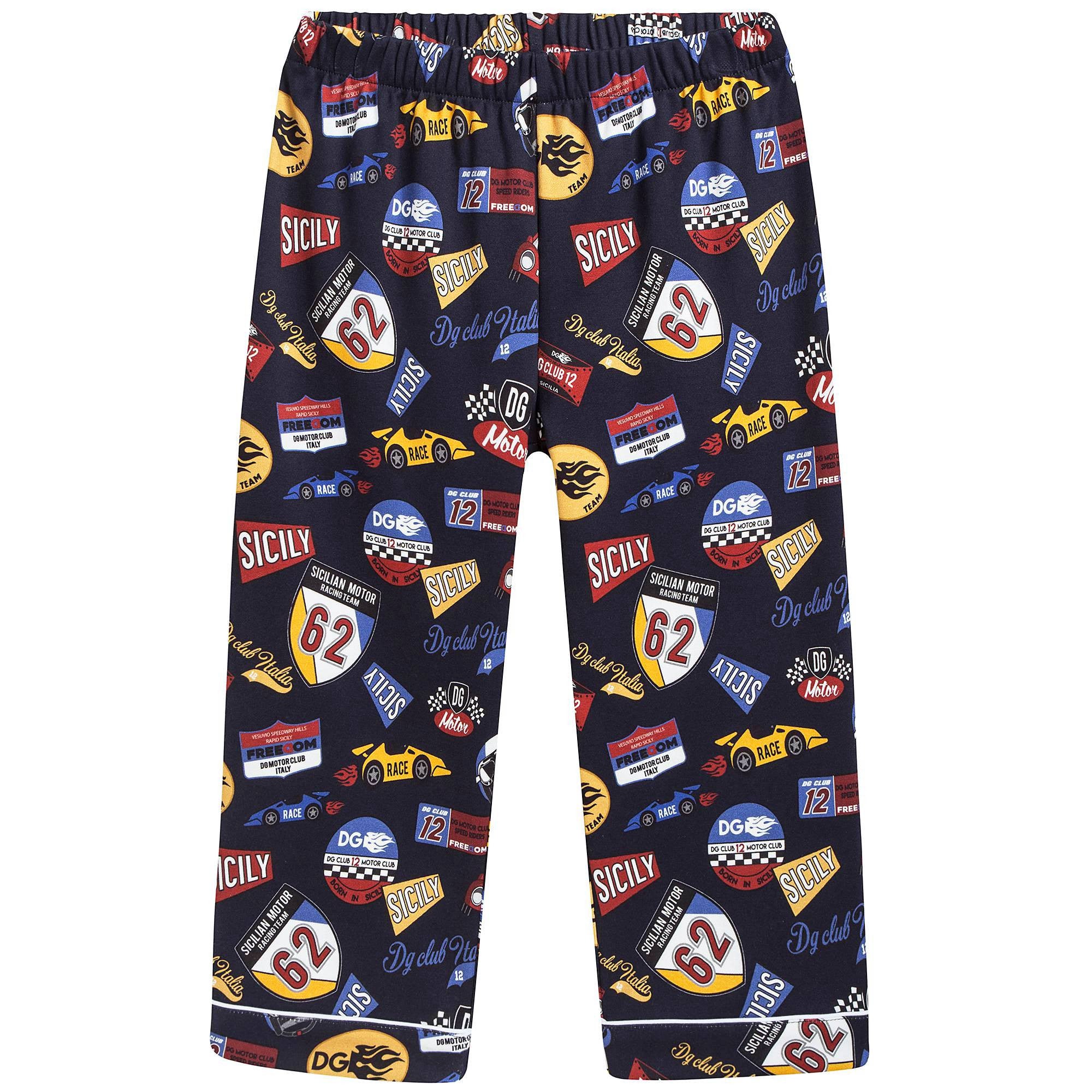 Boys Blue Sports Cotton Pyjamas