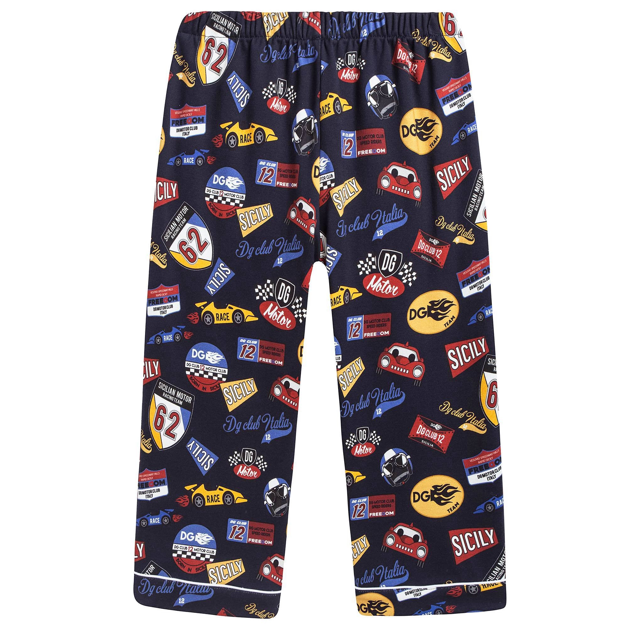 Boys Blue Sports Cotton Pyjamas