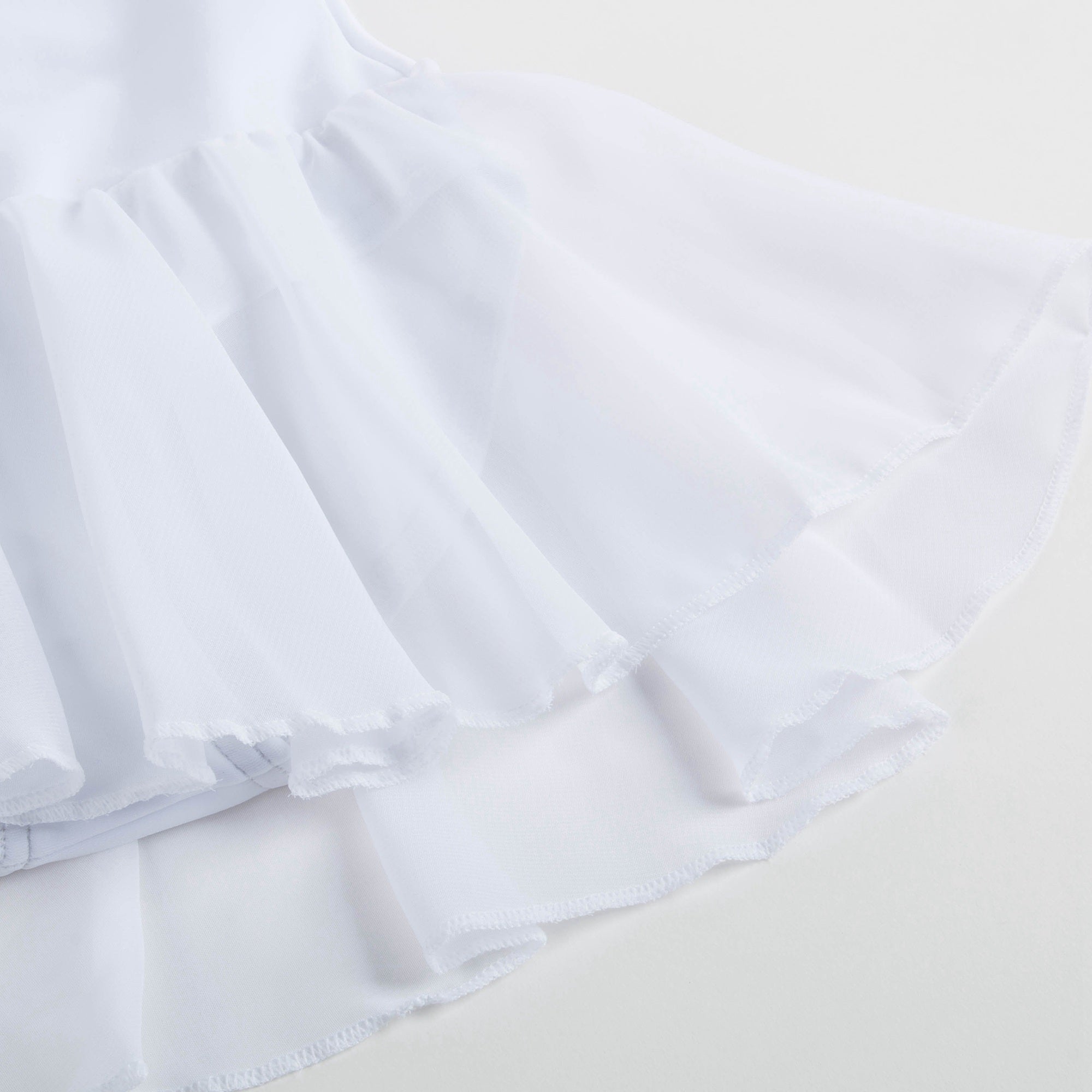 Tunique blanche froncée pour fille
