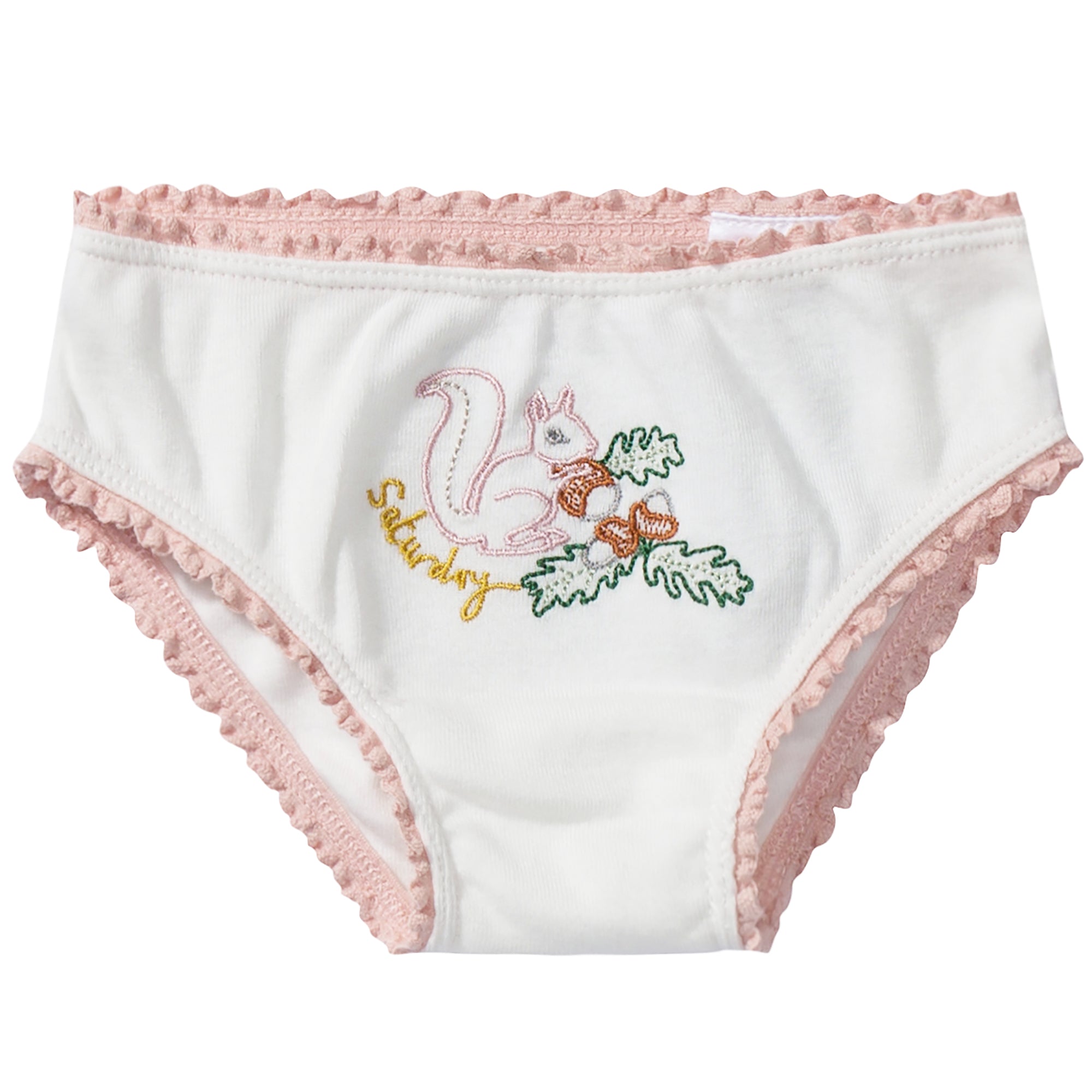 Girls White Organic Cotton Goat Underwear 7 Pack Gift Set