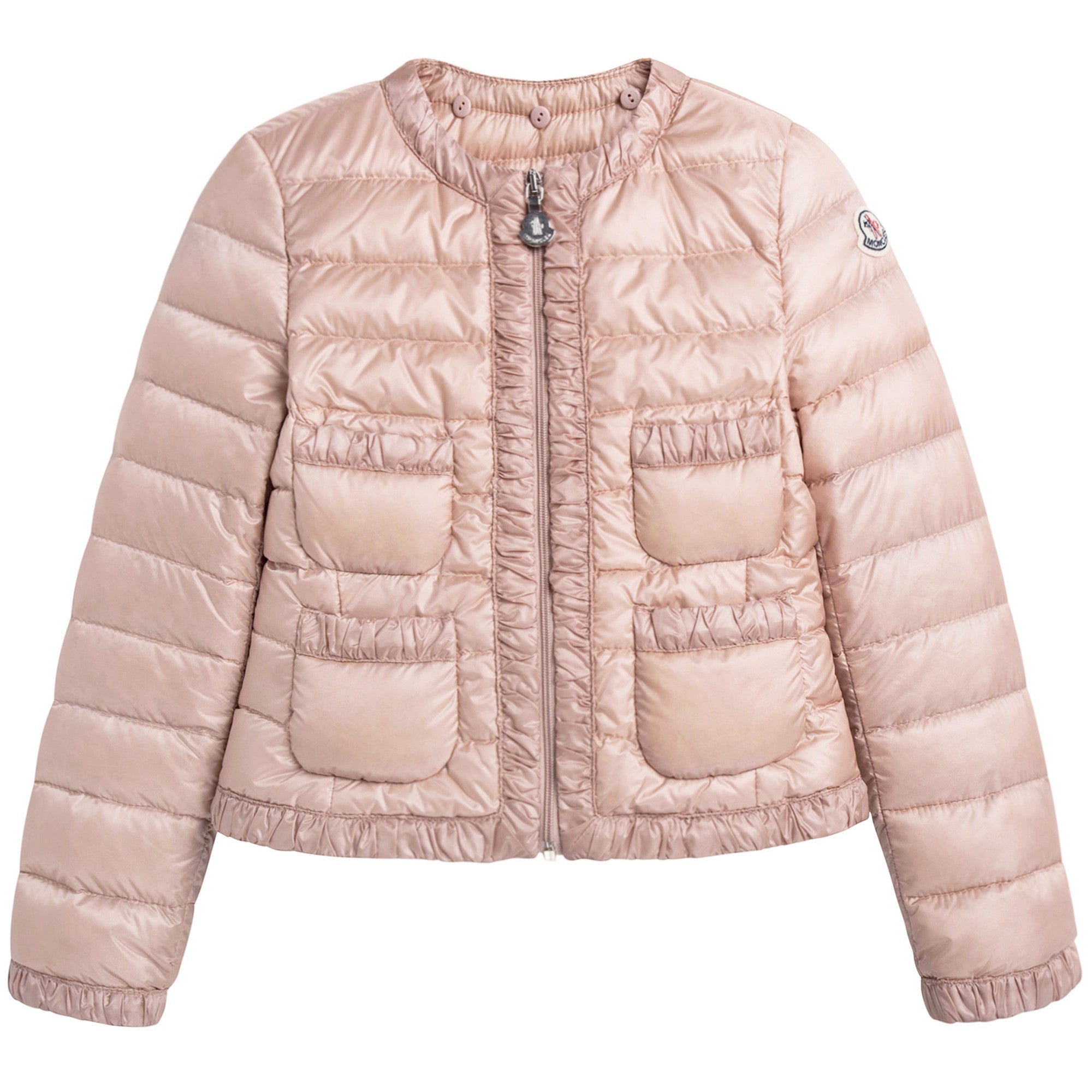Doudoune à capuche rose vif « Flavienne » pour fille avec poignets à volants